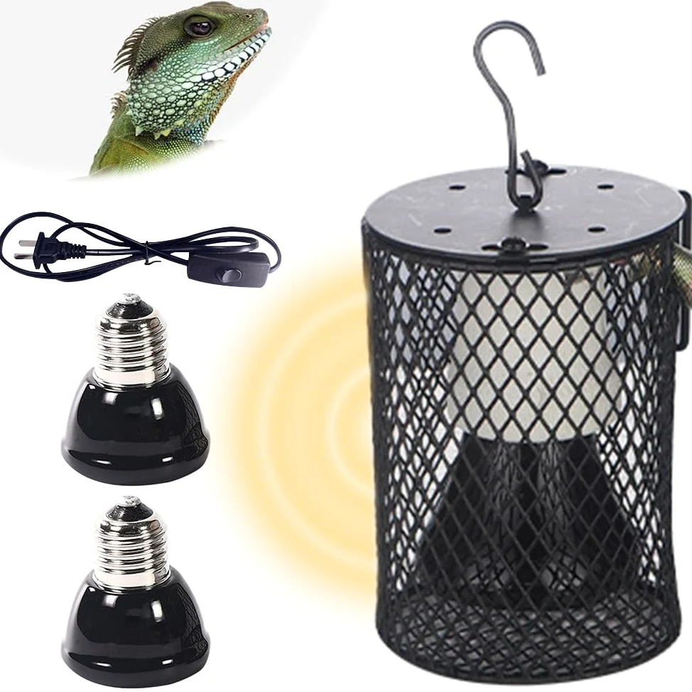 Mineup Lampa grzewcza dla gadów 50 W ceramiczna z koszem ochronnym 2 sztuki