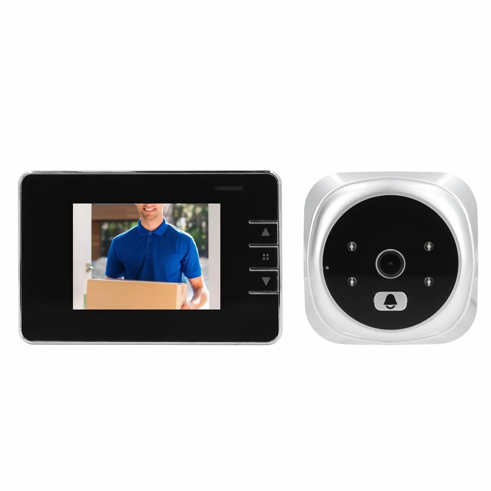 Cyfrowy Wizjer do Drzwi, Elektroniczna Kamera z Wizjerem z Ekranem LCD, Noktowizor, Szeroki Kąt 120°, Dwukierunkowe Rozmowy, Inteligentny Dzwonek Wideo do Mieszkania, Domu