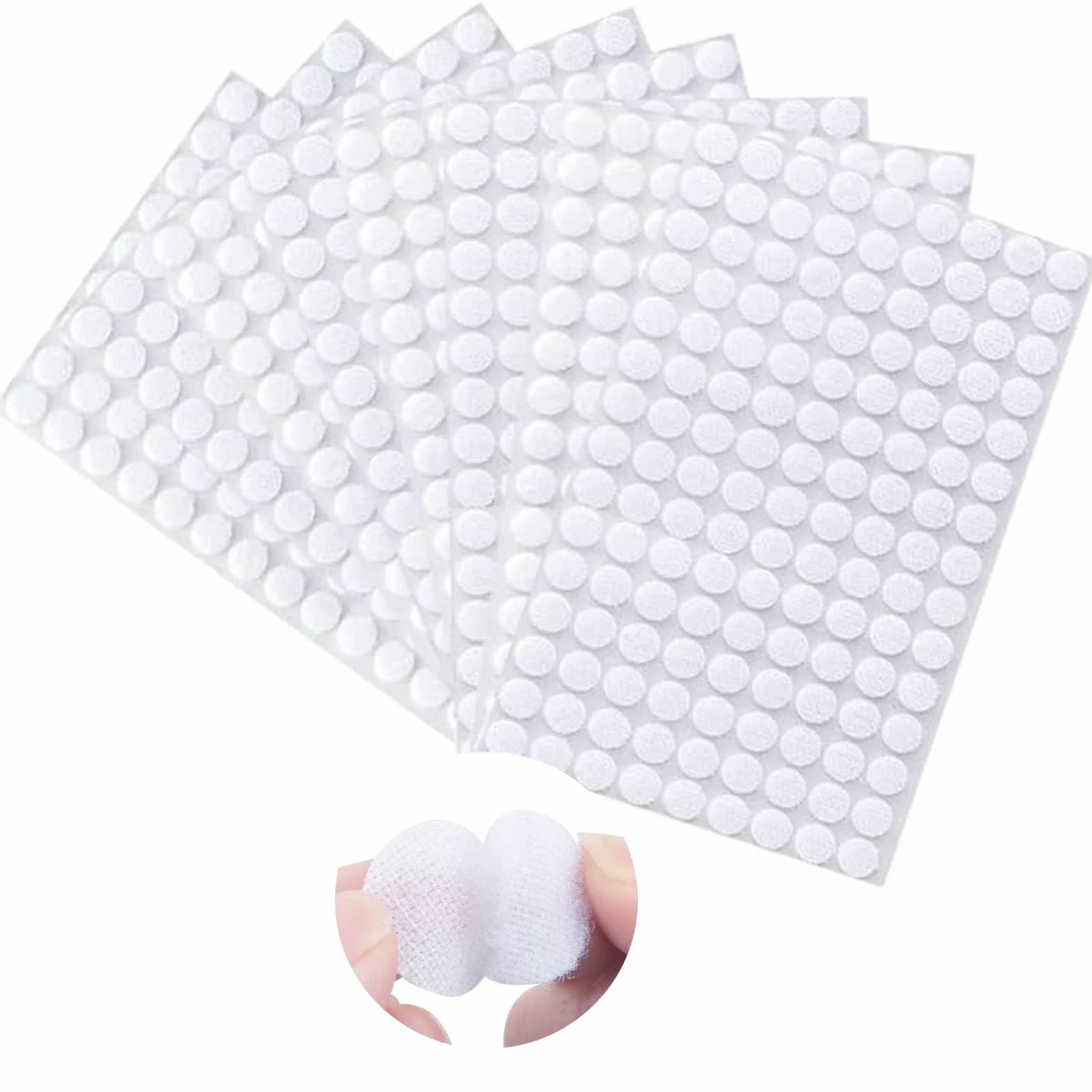 Samoprzylepne kropki 20 mm, samoprzylepne kropki, dwustronne, okrągłe samoprzylepne taśmy w kropki, białe, do szkoły, materiałów do nauki i użytku domowego