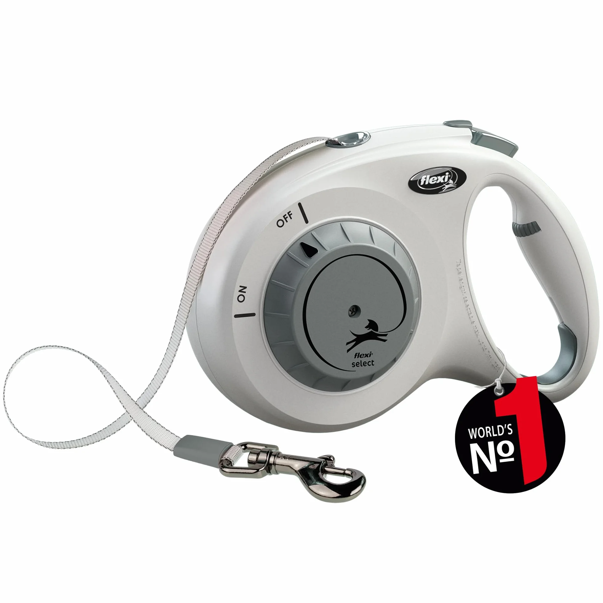 flexi® Select pas 7 m jasnoszary, regulowana smycz zwijana w zakresie od 0 do 7 m, dla psów do 25 kg