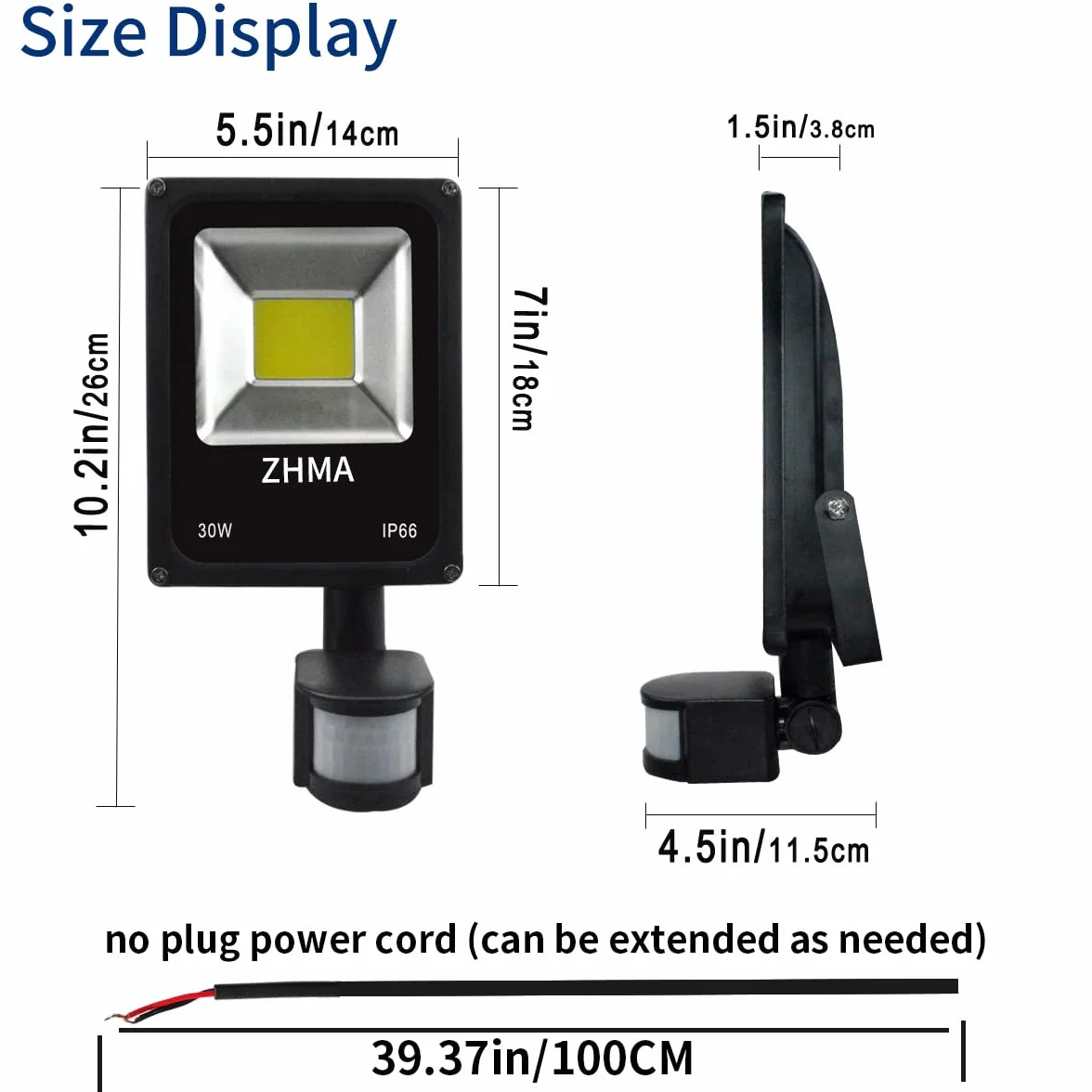 Zewnętrzny Reflektor LED 12 V-24 V DC, 30 W 6000 K, Wodoodporny IP66 Na Schody, Patio, Garaż, Wejścia, Ogród, Piwnice