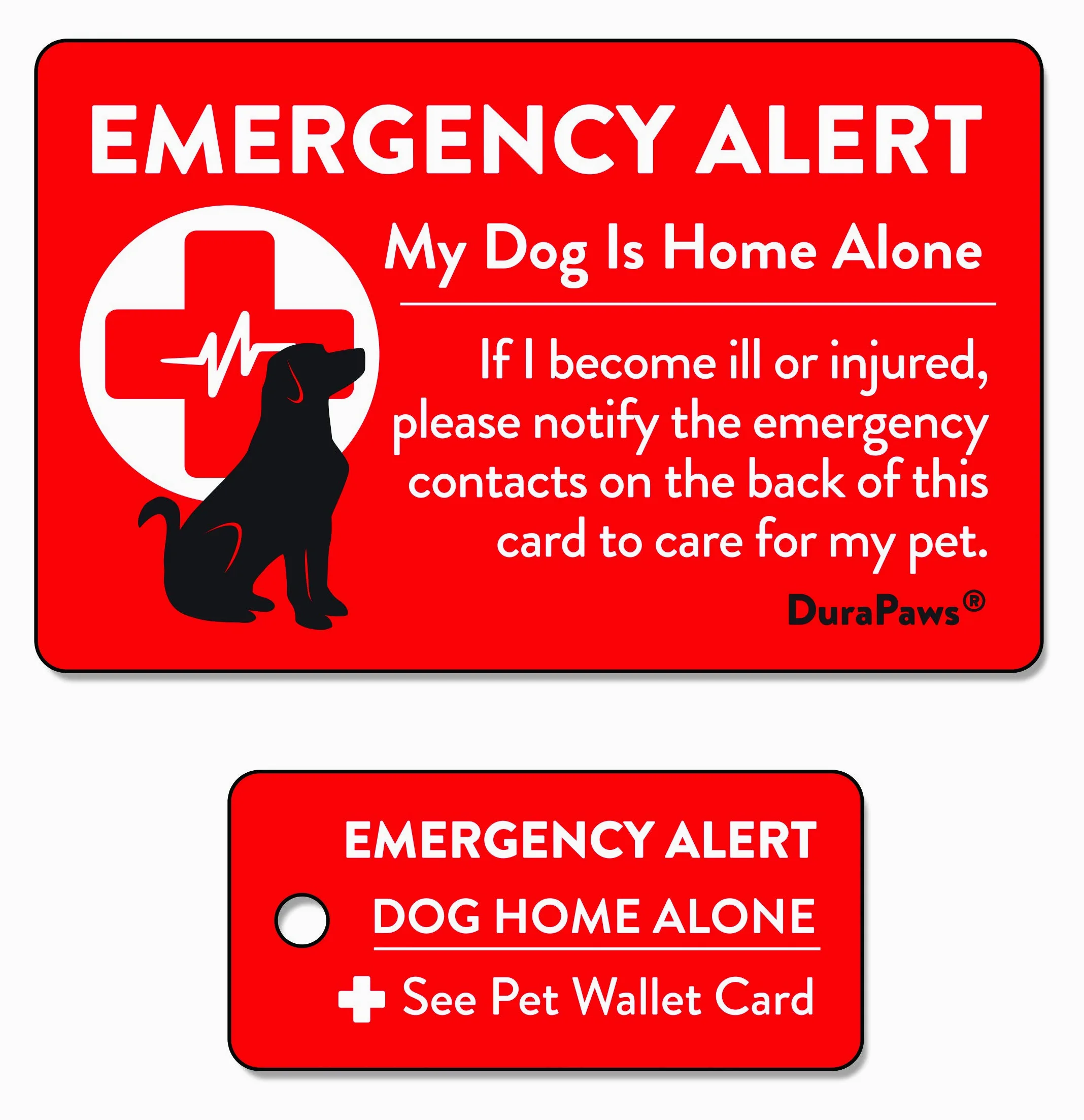 My Dog is Home Alone Alarm alarmowy plastikowy portfel kontaktowy i zawieszka na klucze (powierzchnia do zapisu z tyłu karty)
