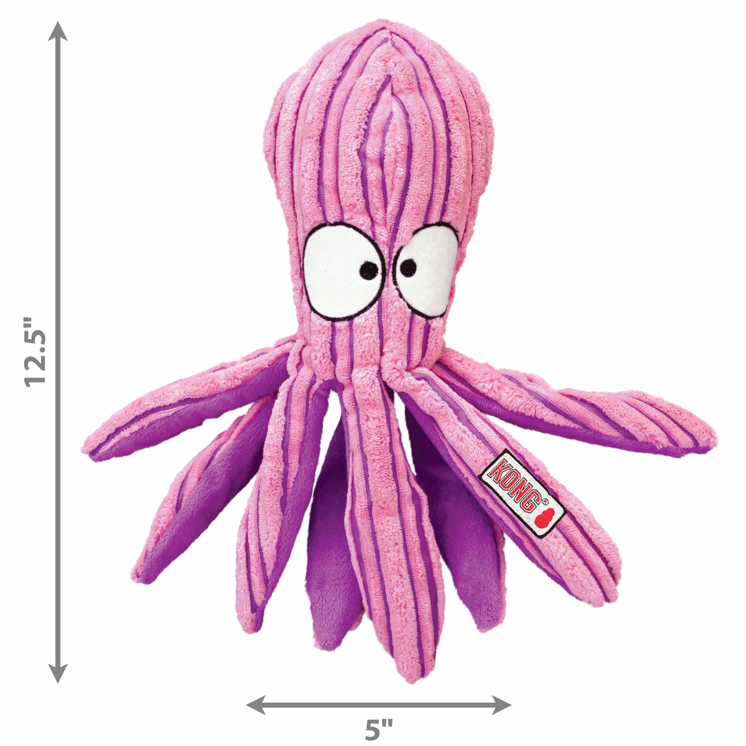 KONG CuteSeas Octopus – pluszowa zabawka dla psa ze sztruksu – dla dużych psów, 1 sztuka (1 opakowanie)