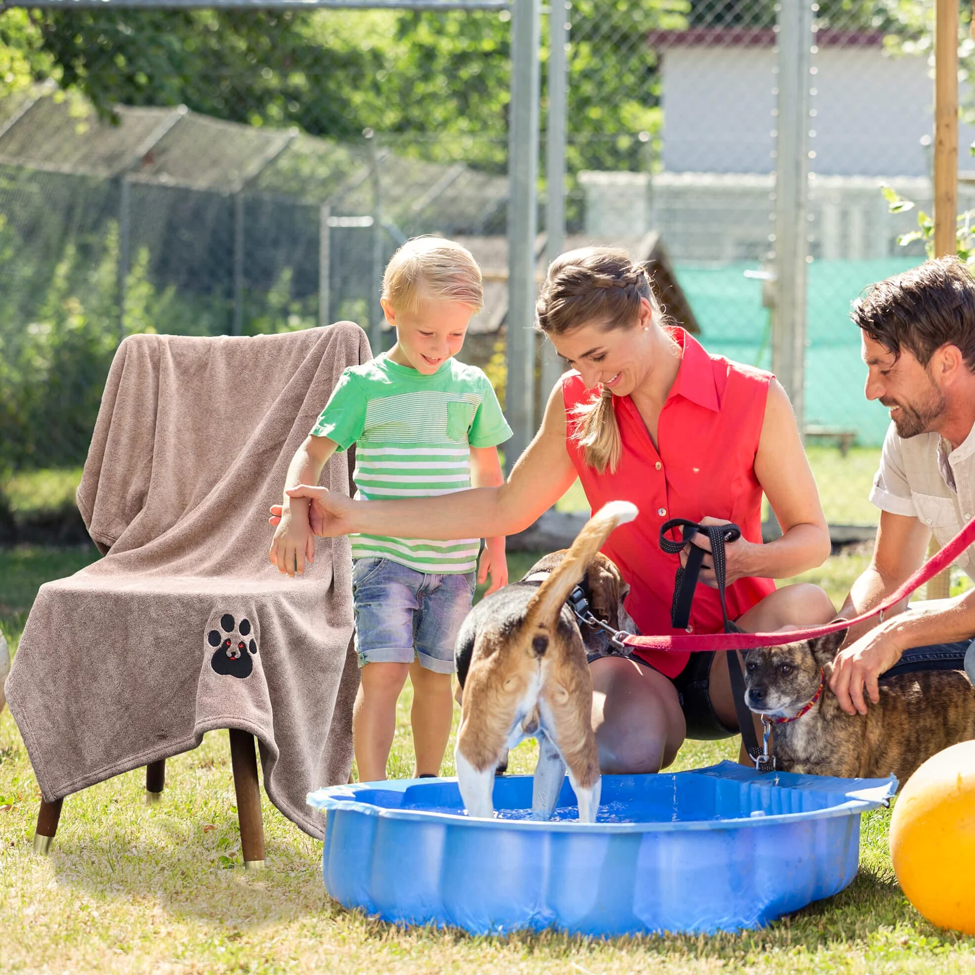 Dogvingpk Bardzo duże ręczniki dla psów do suszenia psów, super chłonny, miękki ręcznik do pielęgnacji zwierząt domowych, dla psów, kotów i innych zwierząt domowych (XL, 140 x 91 cm, zielony, brązowy