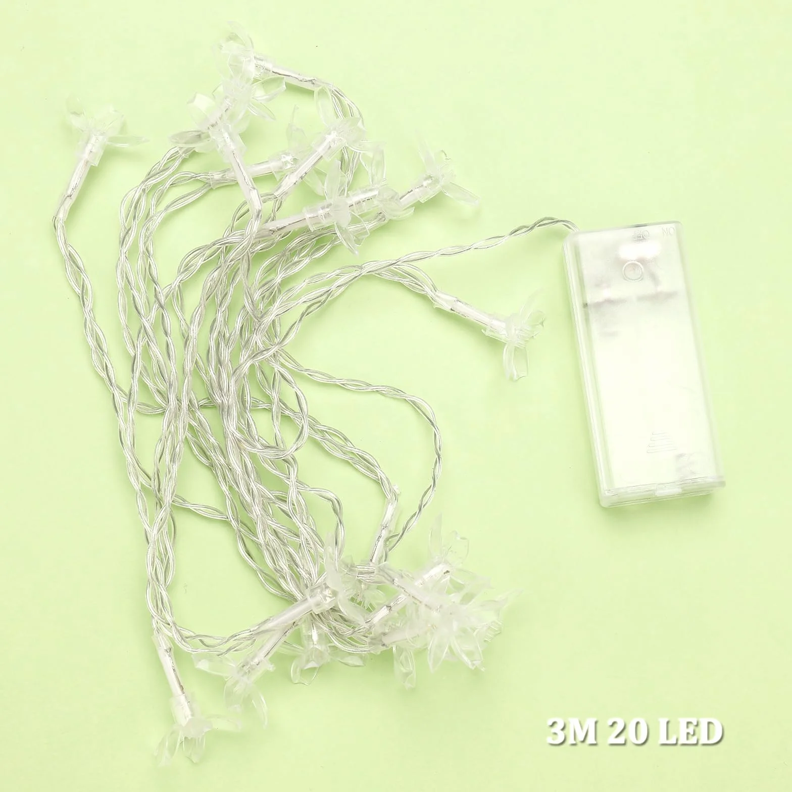 ENLACE Łańcuch świetlny z kwiatami wiśni, 3 m, 20 diod LED, zasilany bateriami, kolorowy łańcuch świetlny do ogrodu, na wesele, do wnętrz, na zewnątrz, taras, drzewa, dekoracja na imprezę
