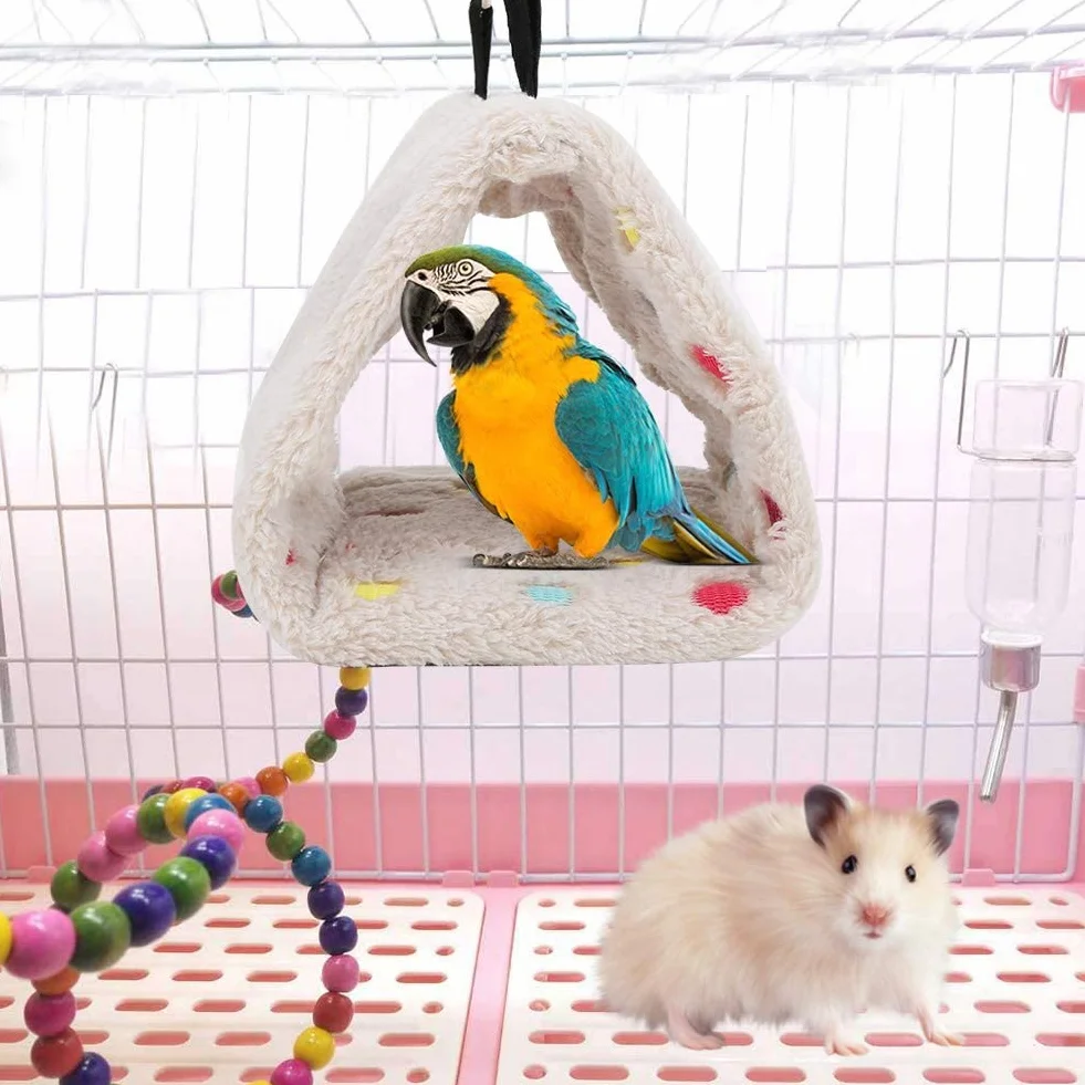 Pluszowe gniazdo dla ptaków Hamster Chomik Wiszące łóżko Klatka dla papugi Papużka falista Papuga Nimfa Conure Sugar Glider (S)