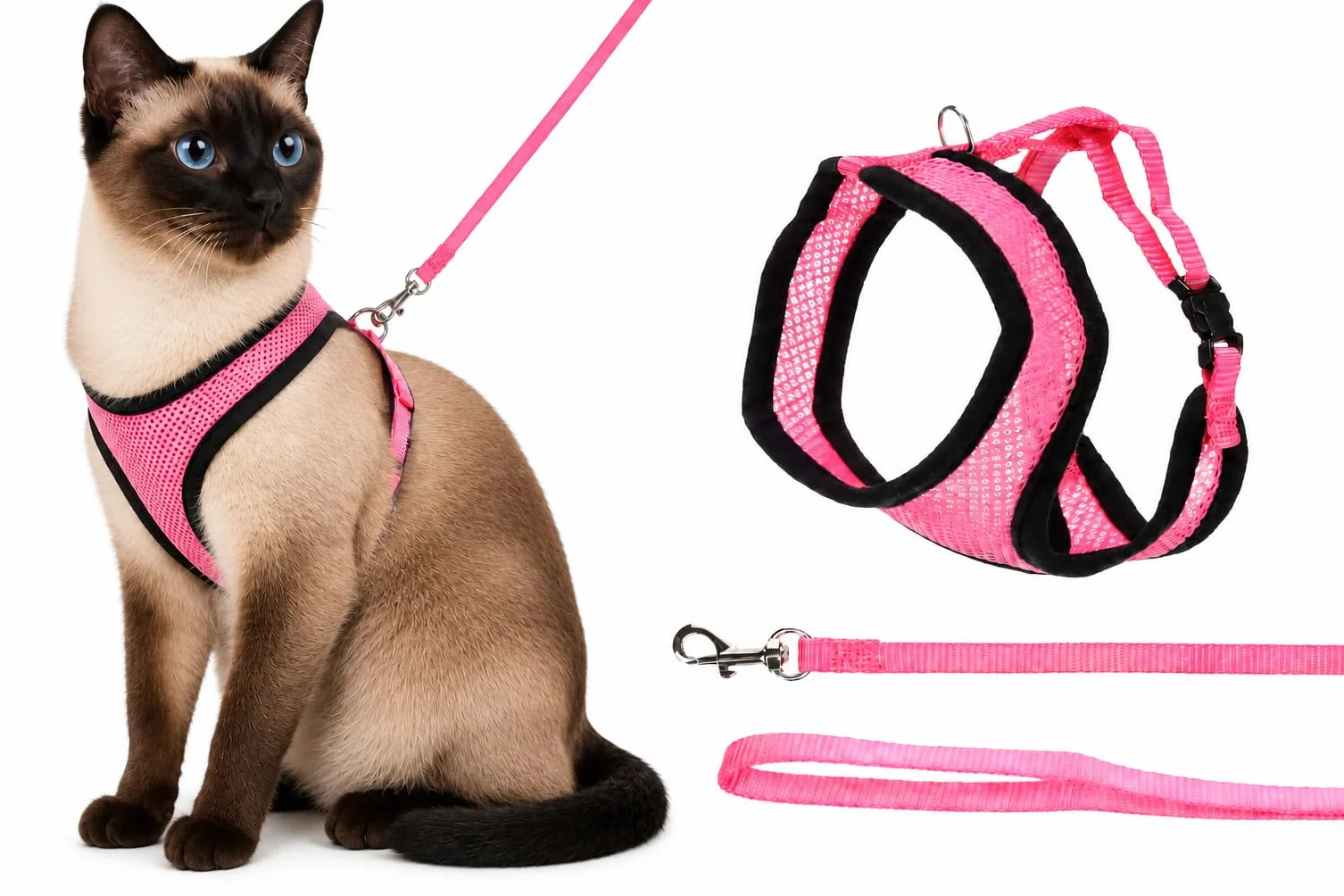 Flamingo Uprząż dla kota ze smyczą Harms różowa 32 cm 36-48 cm 110 cm 10 mm