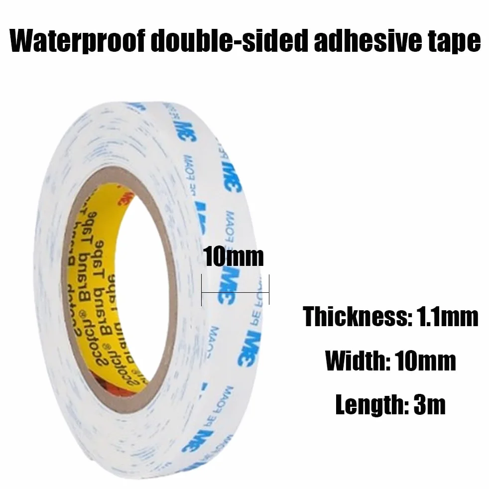 Dwustronna taśma klejąca do wewnątrz i na zewnątrz, wodoodporna, do ciężkich przedmiotów, pianka PE, mocowanie przedmiotów, kratka (10 mm x 3 m)