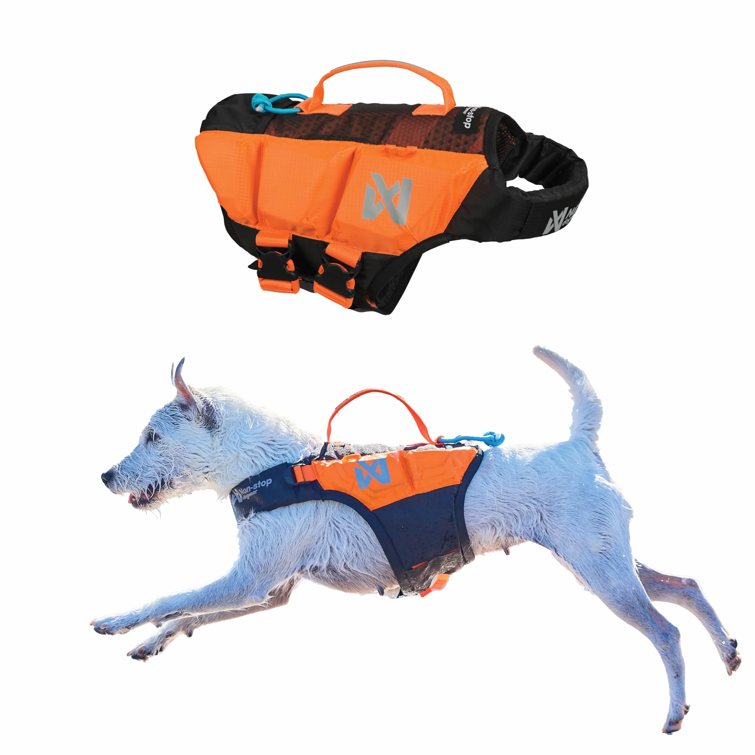Non-stop Dogwear Kamizelka ratunkowa Protector (czarny/pomarańczowy, 2)