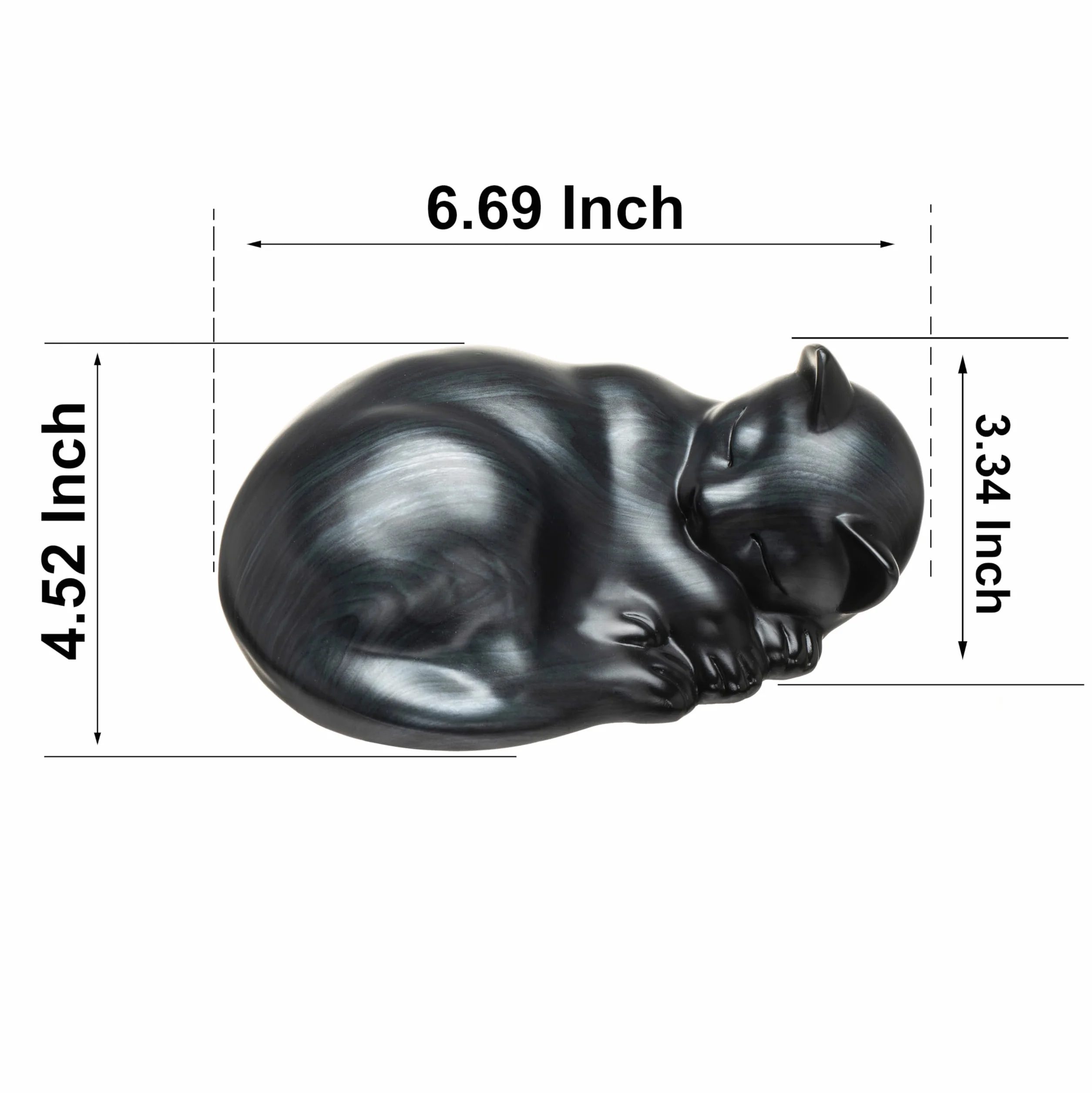 Urny dla zwierząt domowych, śpiąca żywiczna urna kremacyjna dla kota, urny dla kotów na prochy, urna dla małych zwierząt, urny dla małych zwierząt domowych (czarna)..