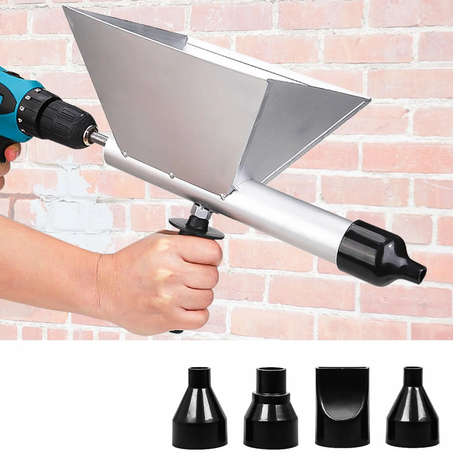 Elektryczny pistolet do zaprawy murarskiej Pistolet do fug – Pistolet do fug do zaprawy murarskiej Przenośny, Pistolet do fug do zaprawy murarskiej z 4 zdejmowanymi dyszami, Pistolet do betonu do
