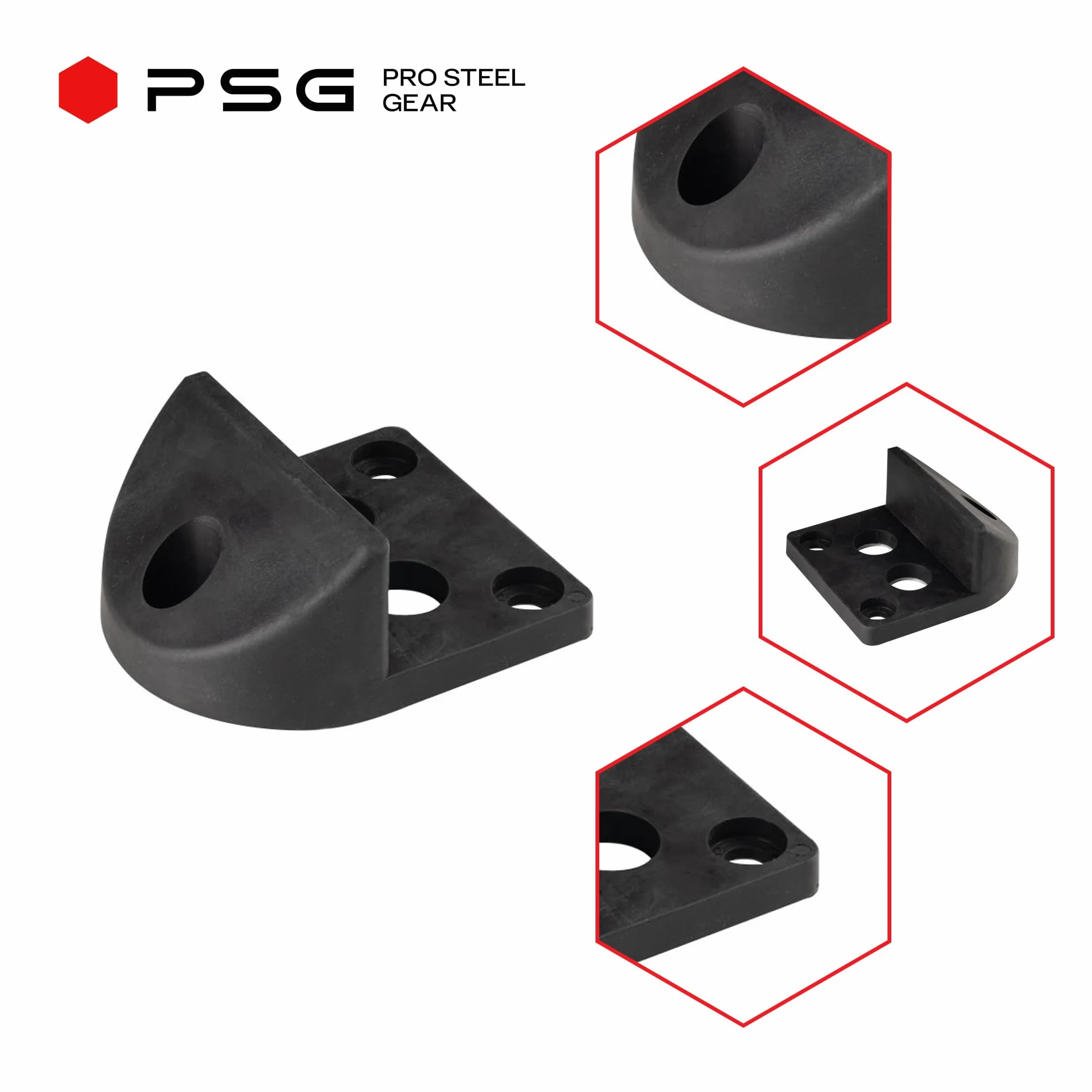 PSG Stoper do bramy OGRANICZNIK ODBÓJ STAL z gumą ODBOJNIK OPÓR ZDERZAK 130 mm x 150 mm x H65 mm