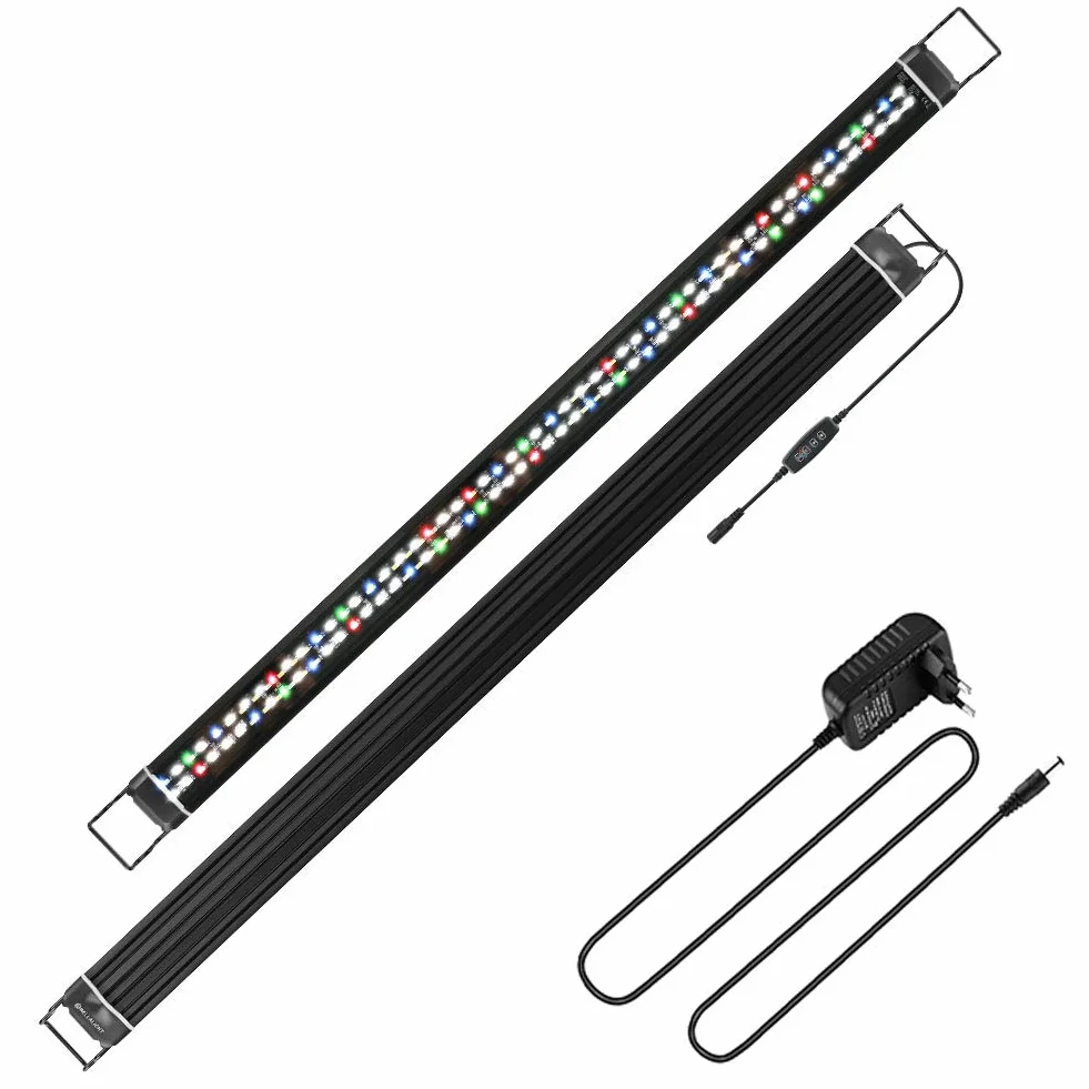 Oświetlenie LED do akwarium, lampa [pełne spektrum, czerwone, zielone, niebieskie, białe] z timerem, 10 poziomów jasności, ściemnianie, IP66, wodoszczelna
