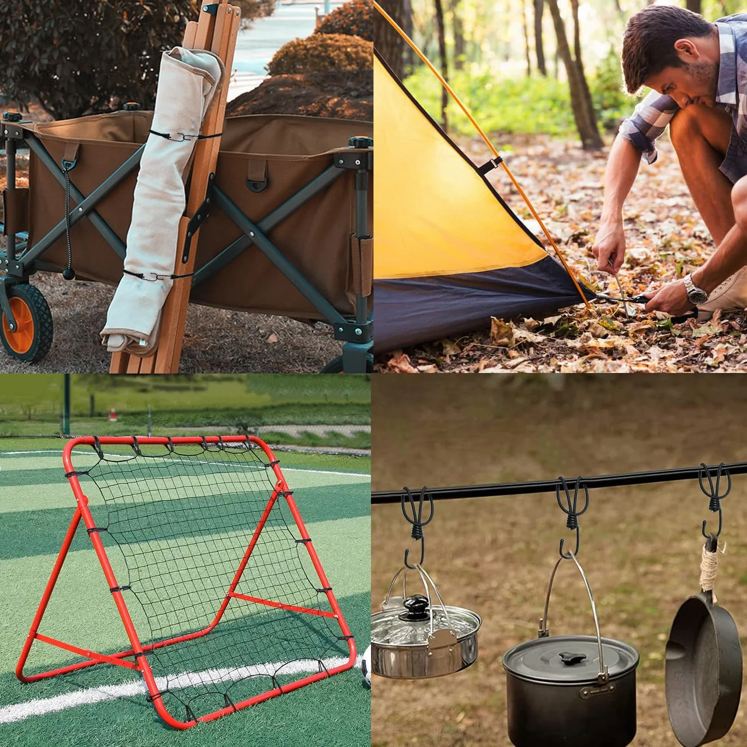 Zestaw 12 gumek napinających z hakami – 17 cm ekspander z hakami – napinacz plandeki z hakami spiralnymi – gumowy napinacz haków ekspanderowych do plandek, namiotu, siatki, banerów, trampolin