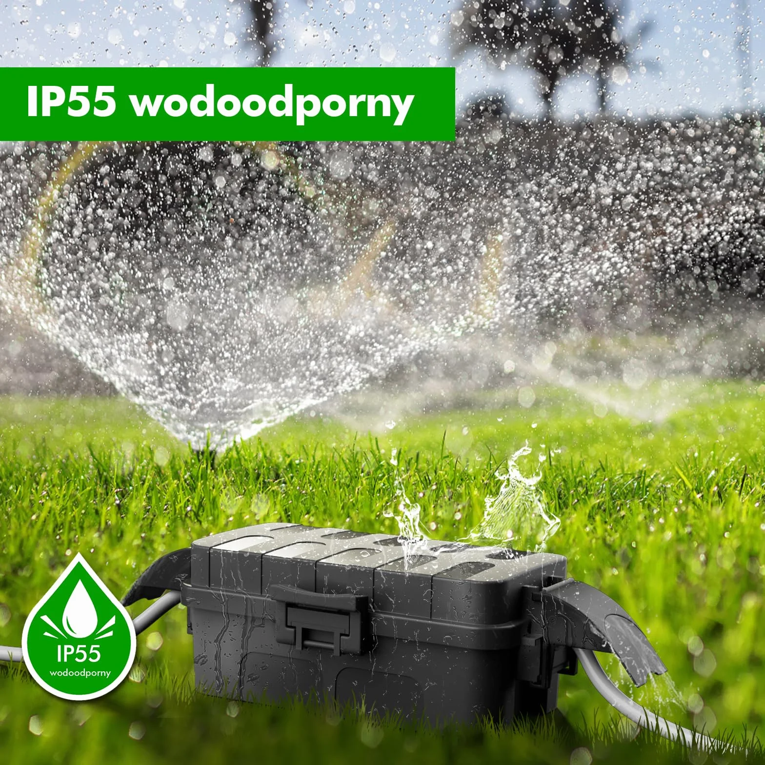 RESTMO Wodoszczelny pojemnik na kable IP55 (15 x 8,1 x 4,5 cm) - elektryczny ze zdejmowanymi osłonami, odporny na warunki atmosferyczne do przedłużaczy, gniazd ogrodowych, zegara zewnętrznego (kolor