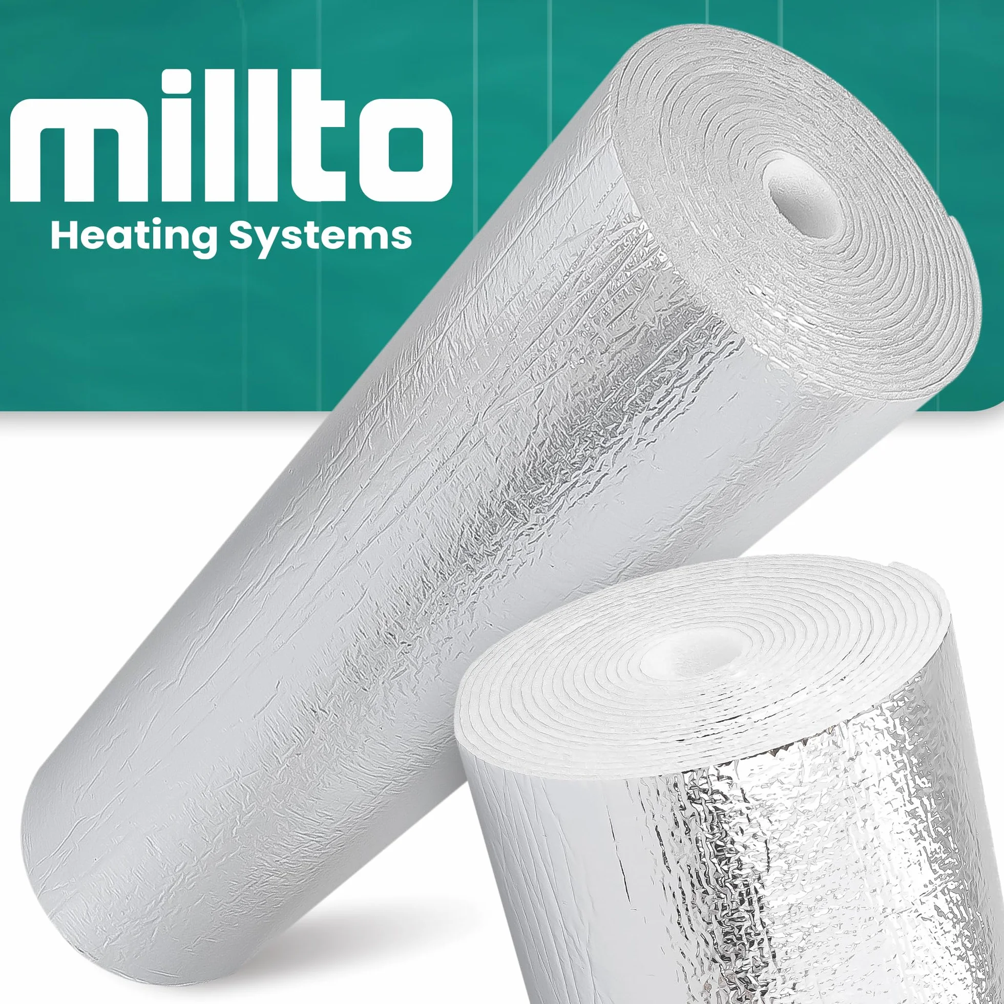 Millto Ekran Zagrzejnikowy Mata Aluminiowa 2,5m Pianka Termoizolacyjna Izolacja Ścienna Folia Odblaskowa
