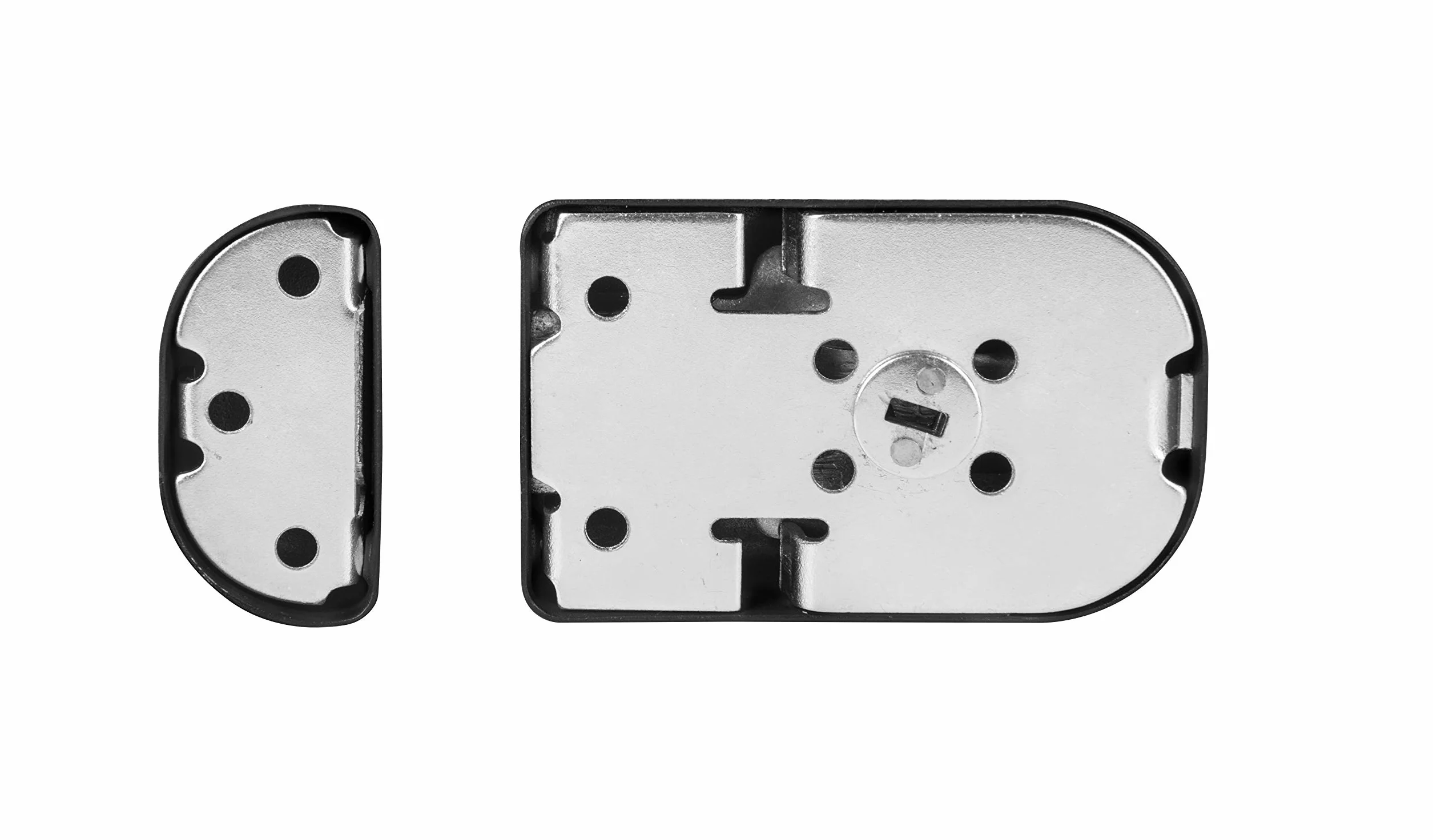 ADGO Ergo Zamek Drzwiowy Skrzynkowy Górny Powierzchniowy Nawierzchniowy Nakładany z Pokrętłem Atom Łucznik 60 mm , do Drzwi Bramy Furtki , Stalowy Mechanizm z Okrągłą Wkładką + 3 Klucze , Zestaw do Montażu , Czarny , 1 sztuka
