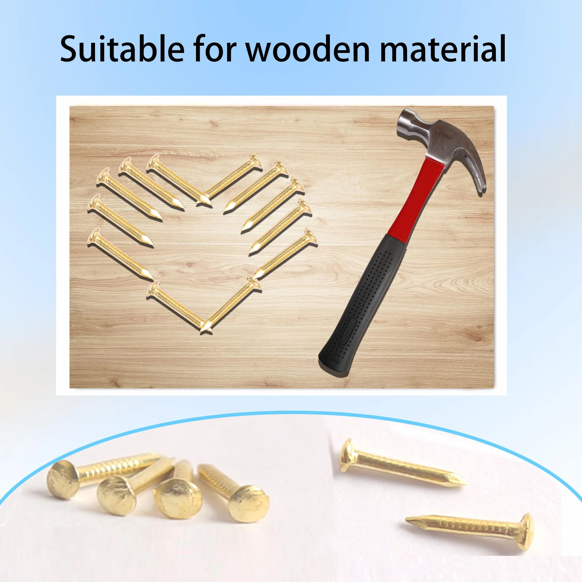 Złote okrągłe główki gwoździe drewniane 1,5 x 20 mm DIY dekoracyjne akcesoria