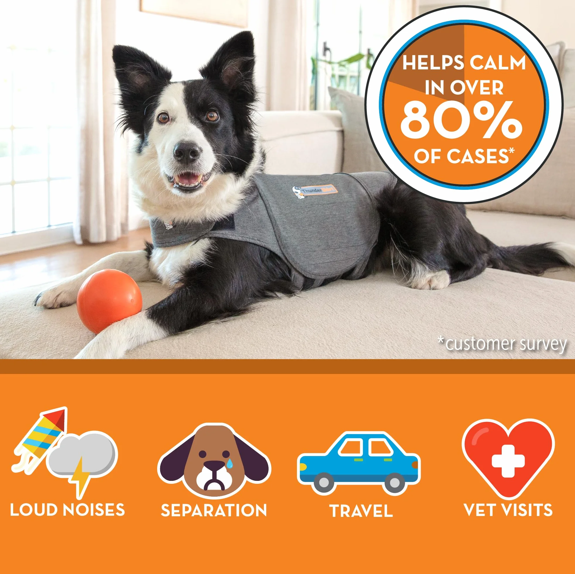 Thundershirt Płaszcz lękowy dla psa, XXS, szary
