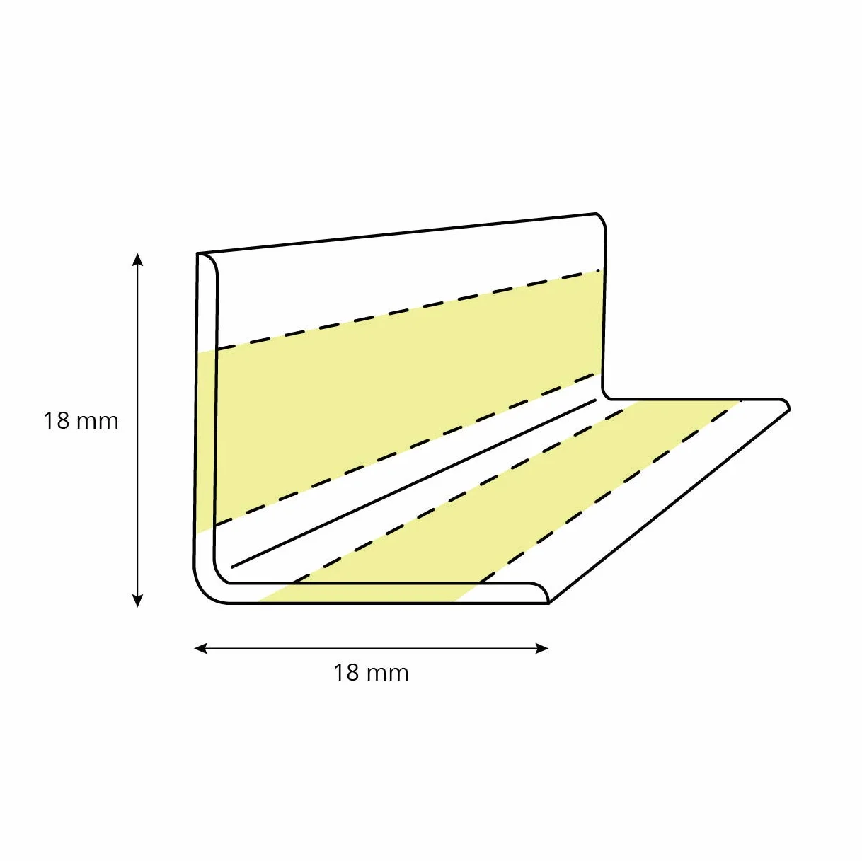 listwa przypodłogowa miękka samoprzylepna, BIAŁA, listwa łamana PVC, 18x18mm, 5 Meter
