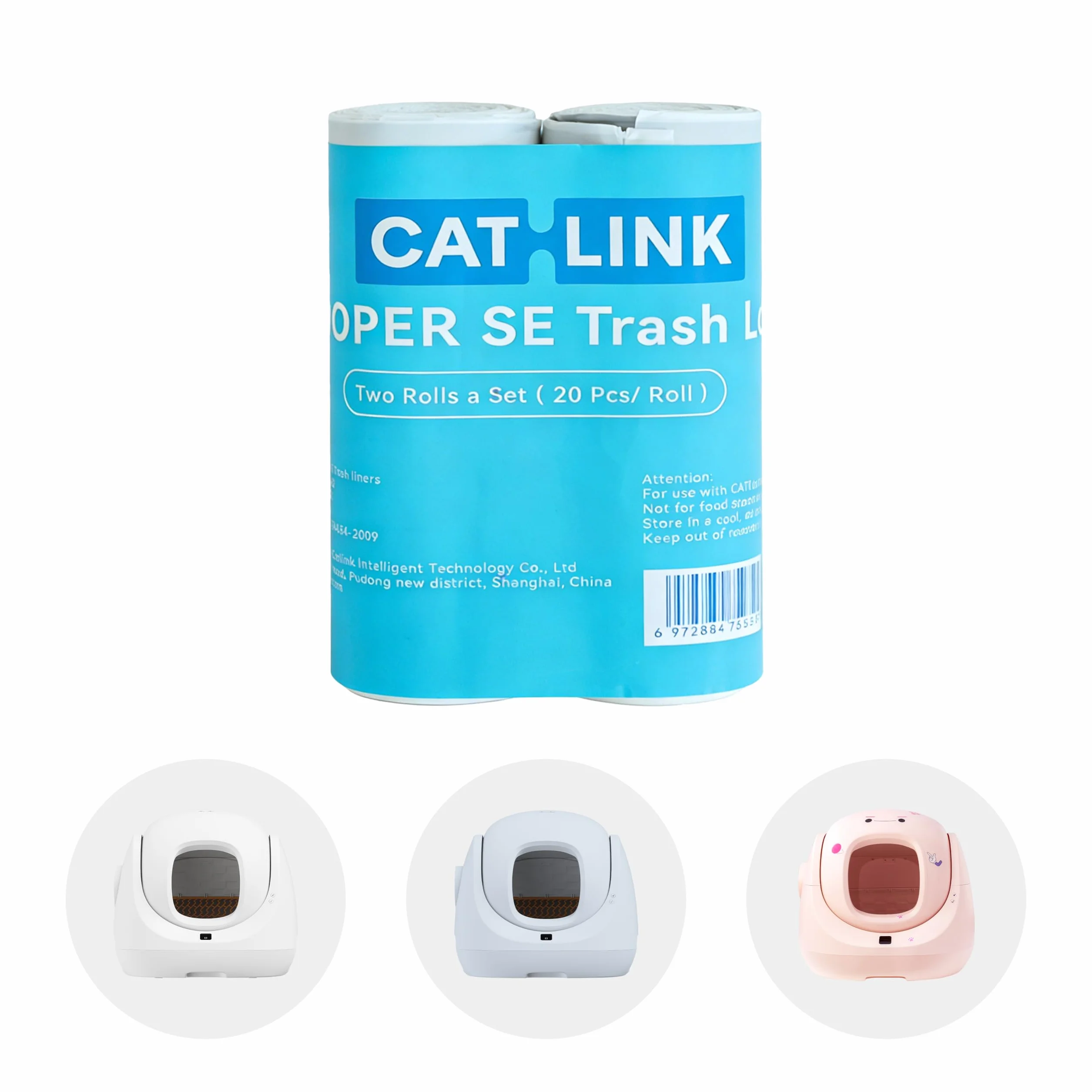 CATLINK Litter Bag do samoczyszczącej się kuwety dla kotów i psów, odporne na zarysowania worki na odchody dla kotów i psów, idealne dopasowanie, neutralny zapach
