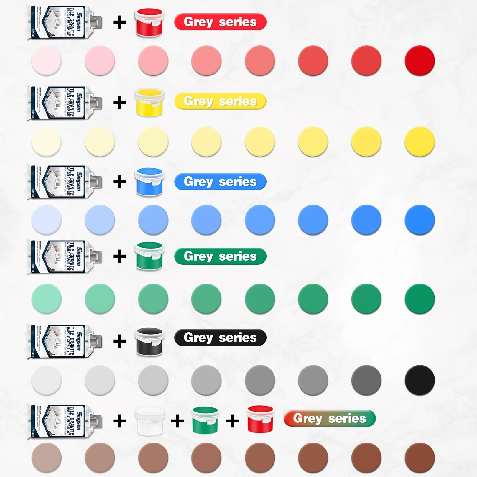 Zestaw do naprawy płytek granitowych marmuru, (Match Color), wodoodporny zestaw naprawczy porcelany, zestaw naprawczy płytek do marmuru, kwarcu, płytek, żywicy, akrylu, granitu i innych