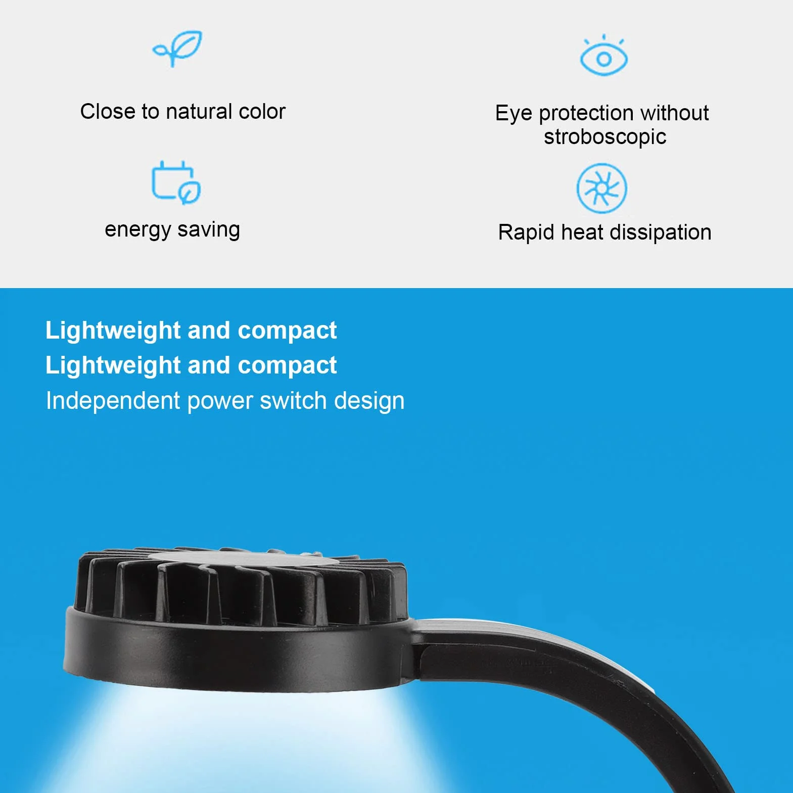 Lampka LED do Akwarium o Mocy 5 W, Wysoka Jasność, Lampa Klipsowa o Pełnym Działaniu, z Oddzielnym Wyłącznikiem Zasilania, Wielofunkcyjna do Akwariów o Pojemności
