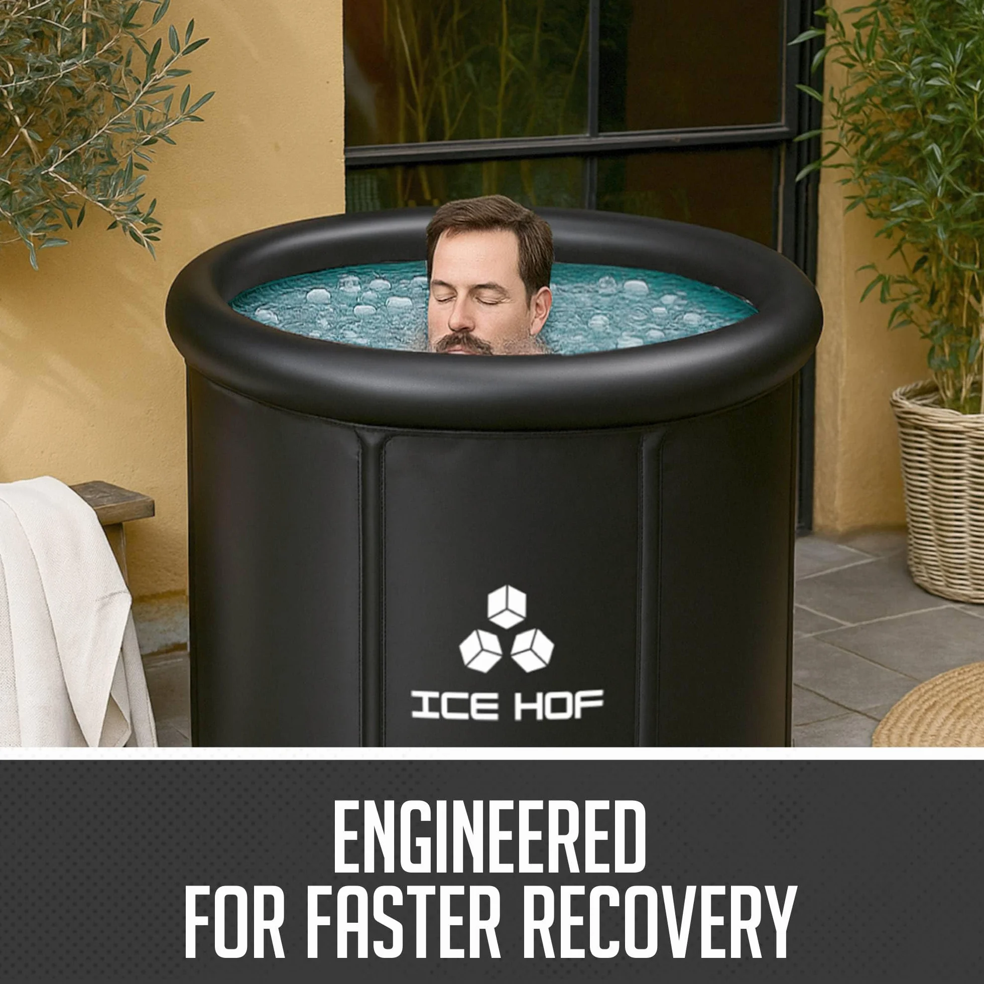 Ice Hof Ice Bath Tub Ø80x80 cm Portable Cold Plunge Barrel for Recovery Wellness Cryotherapy