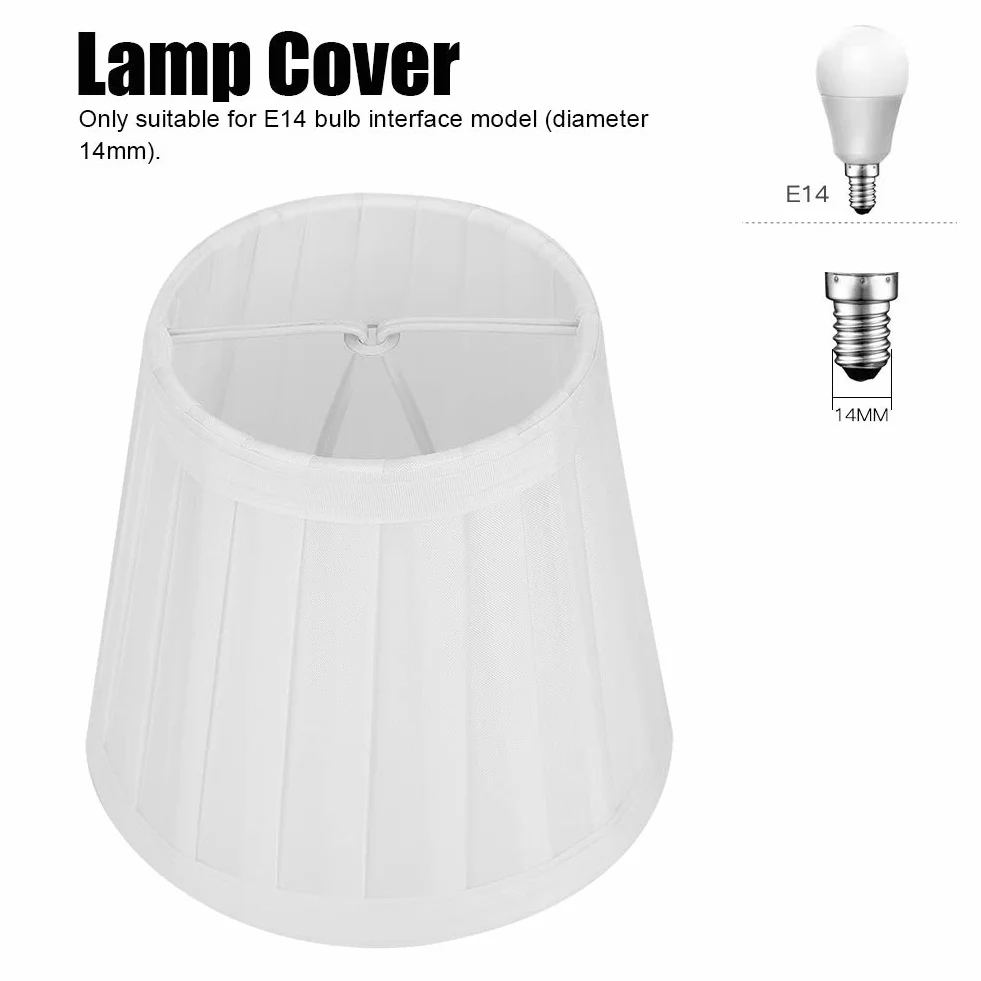 6 szt. Klosz żyrandola, biały nowoczesny abażur E14 Clip on Fabric abażur ścienny, Clip on plisowany klosz lampy wiszącej do dekoracji wnętrz