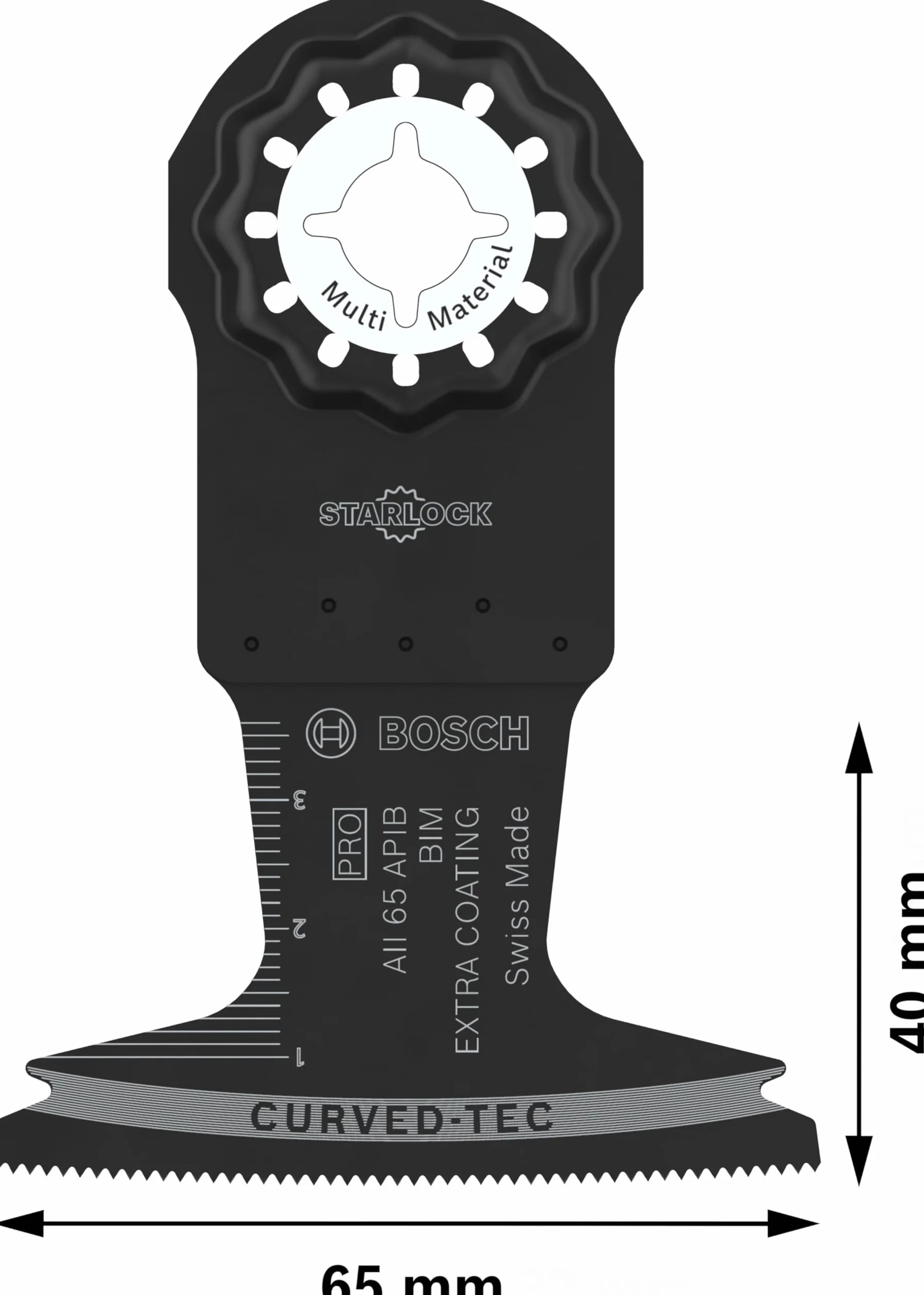 Bosch 1x Brzeszczot PRO Multi Material AII 65 APIB do narzędzia wielofunkcyjnego (do Drewno z gwoździami, Warstwy metalowe, Szerokość 65 mm, Professional Akcesoria Narzędzie wielofunkcyjne)