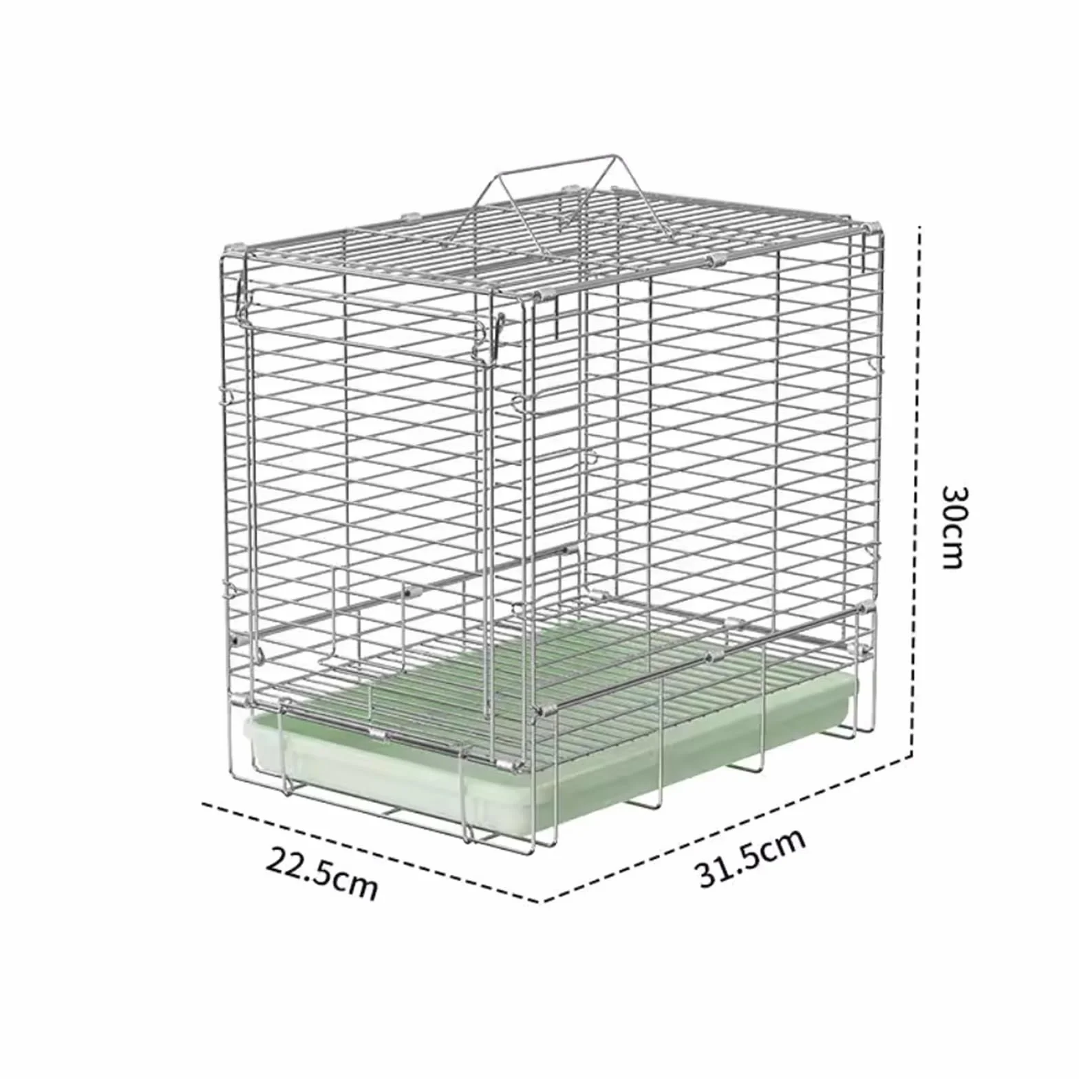 Klatka dla ptaków Składana klatka dla ptaków ze stali nierdzewnej Parrot Outdoor Bird Cage Transport przenośna klatka ręczna Dom dla zwierząt(Biały)