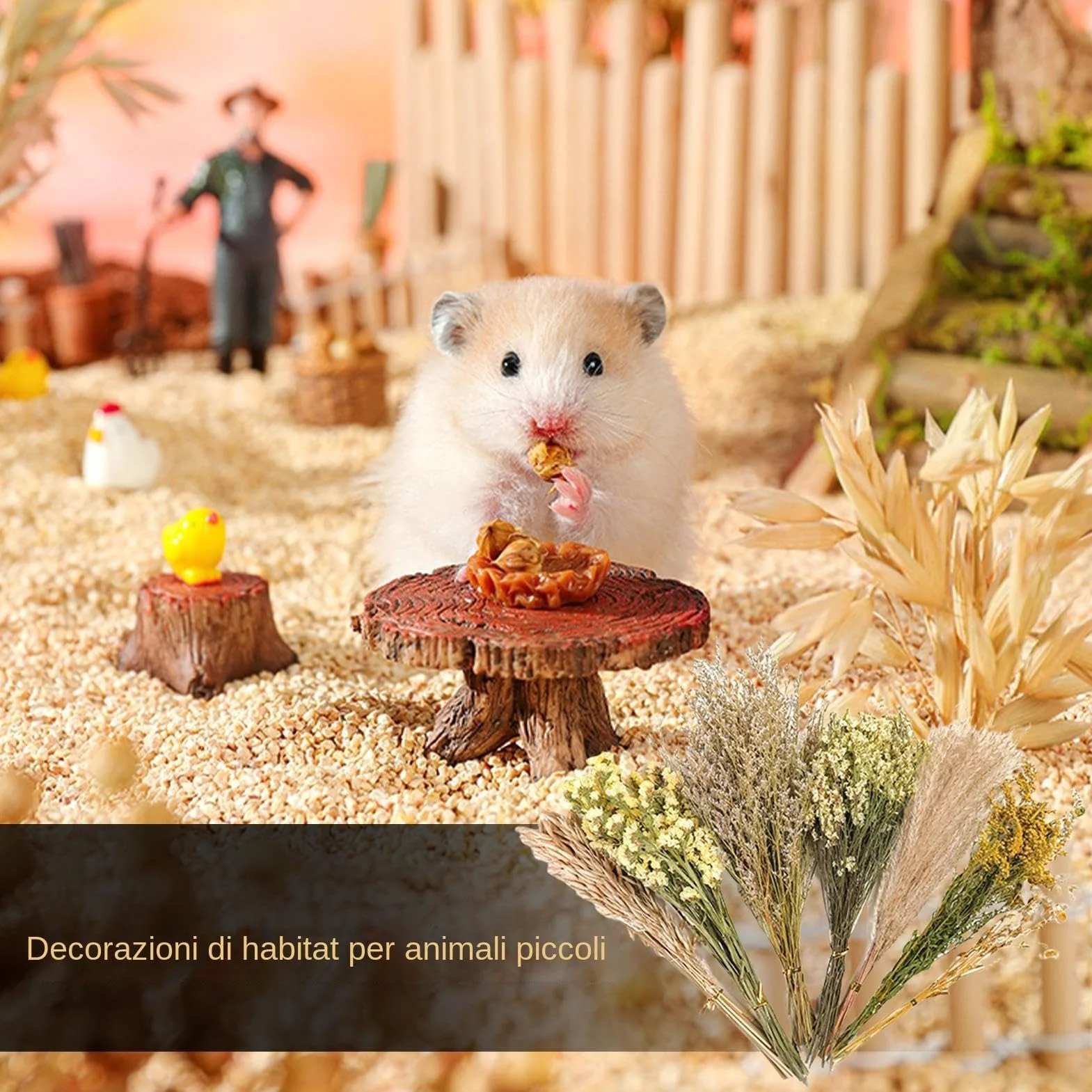 Flower Pet Bedding, Natural Hamster Bedding, Dried Flower Habitat, Comfortable Design for Gerbils & Hamsters