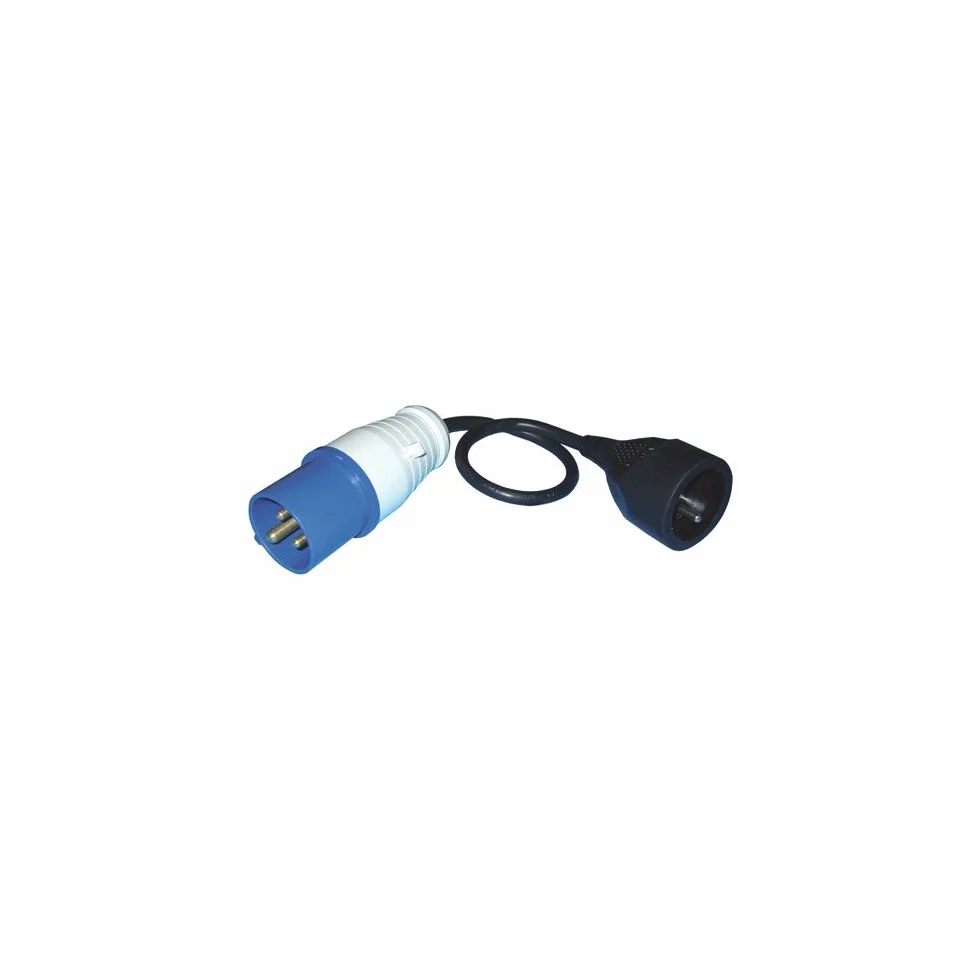 Electraline 20848043M Adapter, Czarny/Niebieski, 220-240 VV