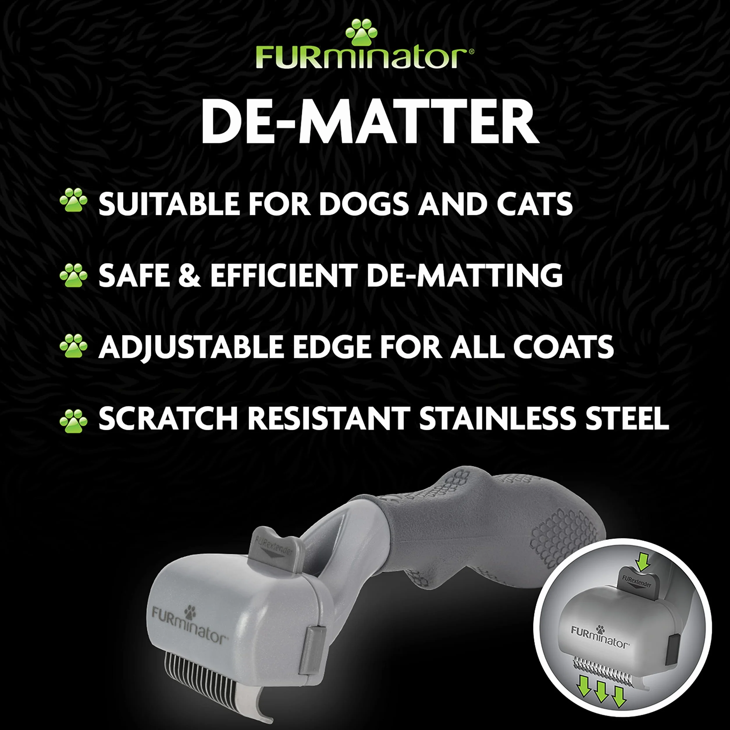 Furminator 141617 Grzebień dla Psów i Kotów, Szary