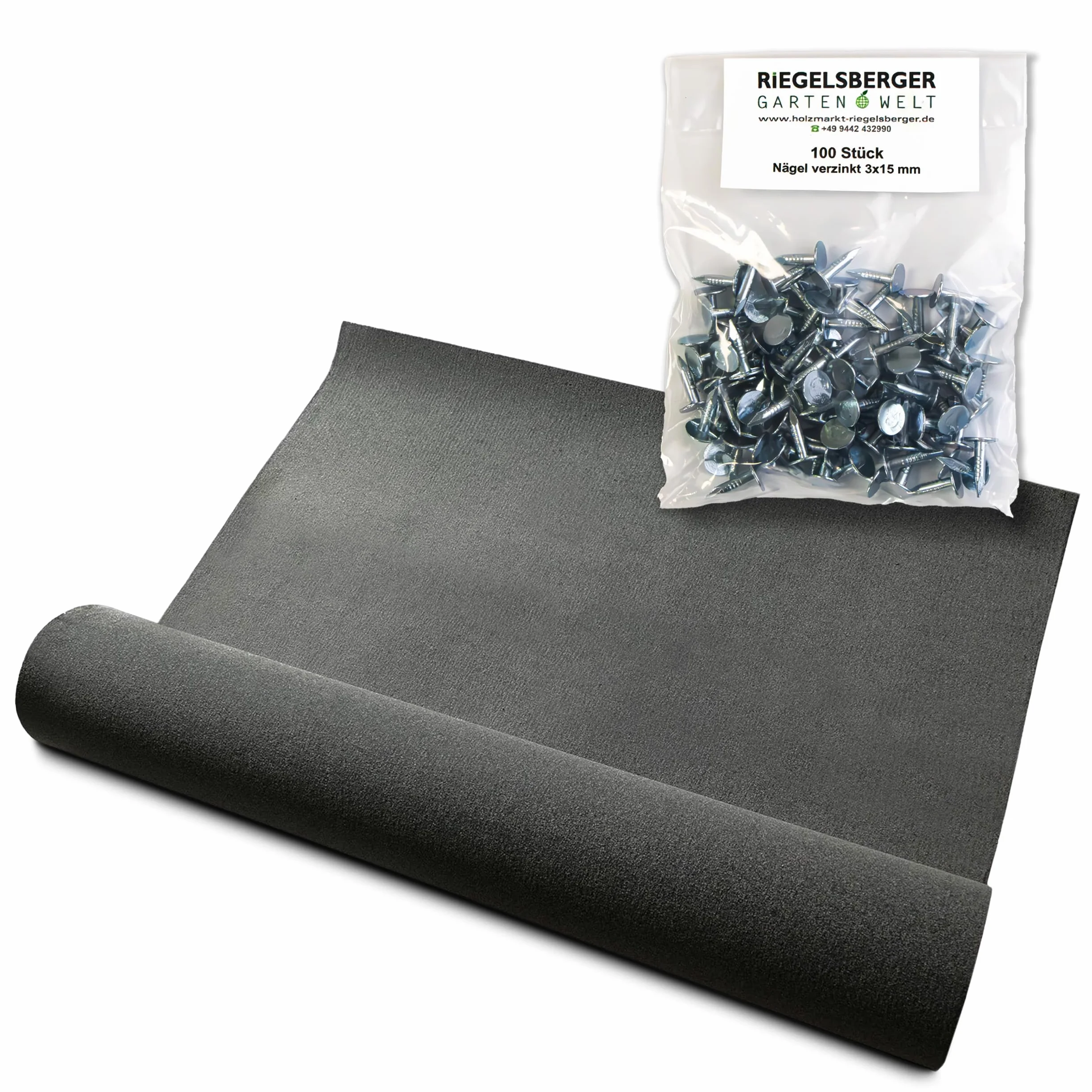 Gartenwelt Riegelsberger Papa dachowa V13 piaskowana 10 m² taśma bitumiczna wraz z 100 sztukami gwoździ do papy dachowej 3 x 15 mm