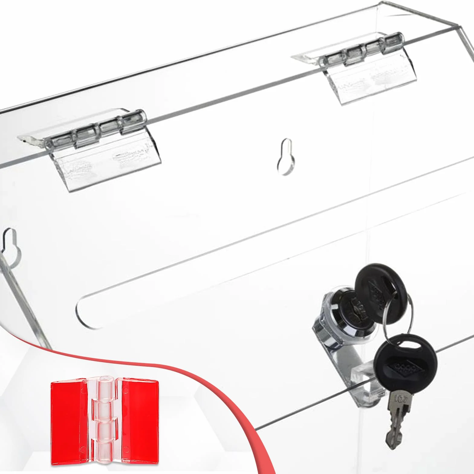 Ptwola Zawiasy Akrylowe Samoprzylepne 35 x 25 mm Małe Przezroczyste Plastikowe Zawiasy Fortepianowe Składane Narzędzia do Szafek Mebli Pudełko Ekspozycyjne 12 Szt. Przezroczyste