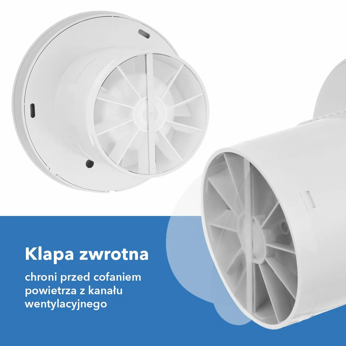 EBERG AXO Wentylator łazienkowy, cichy wentylator wyciągowy z łożyskiem kulkowym do łazienki i WC, montaż ścienny i sufitowy