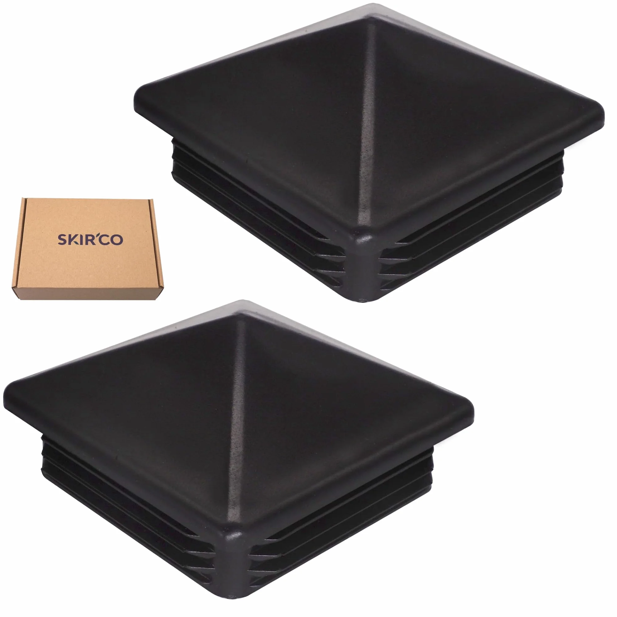 Zatyczki plastikowe kwadratowe 100 x 100 mm RAL 9005 Czarny 2 szt.