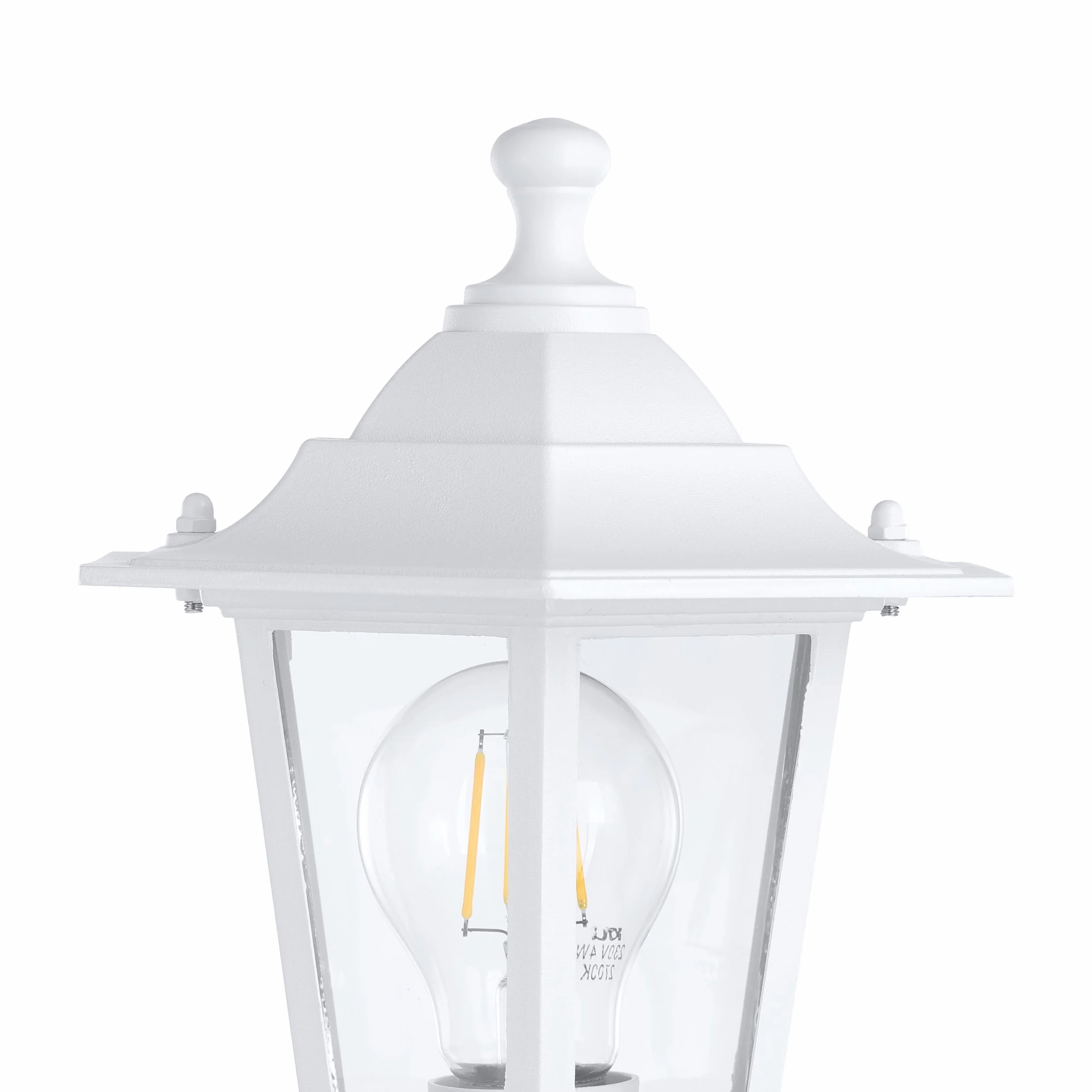EGLO Zewnętrzna lampa stojąca latarnia 5, 1-punktowa lampa zewnętrzna, lampa stojąca z odlewu aluminiowego i szkła, kolor: biały, oprawa: E27, IP44