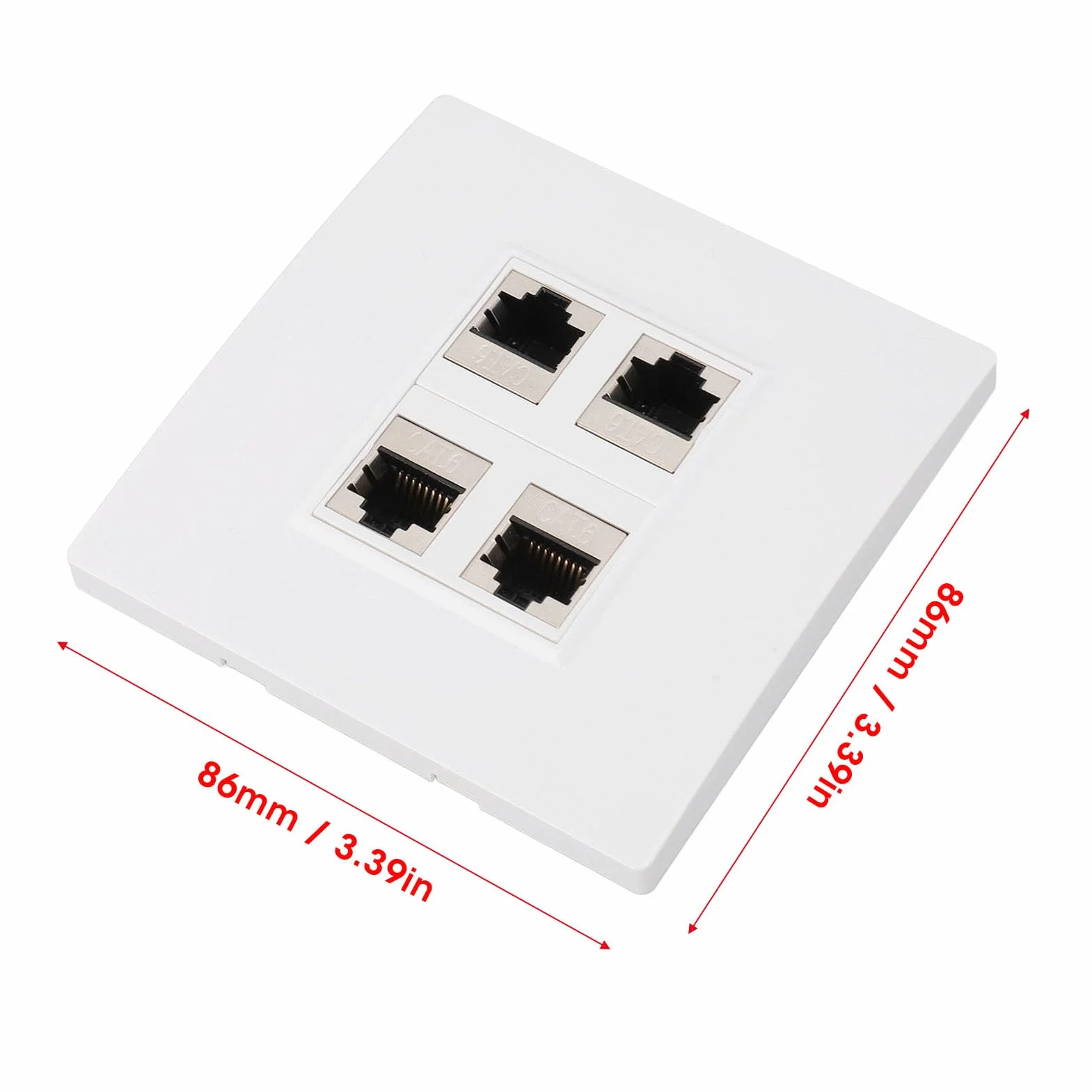 Płyta Czołowa Ethernet CAT6 4-portowy żeński do żeńskiego Gniazdo ścienne do CAT5 CAT5E CAT6 CAT6A