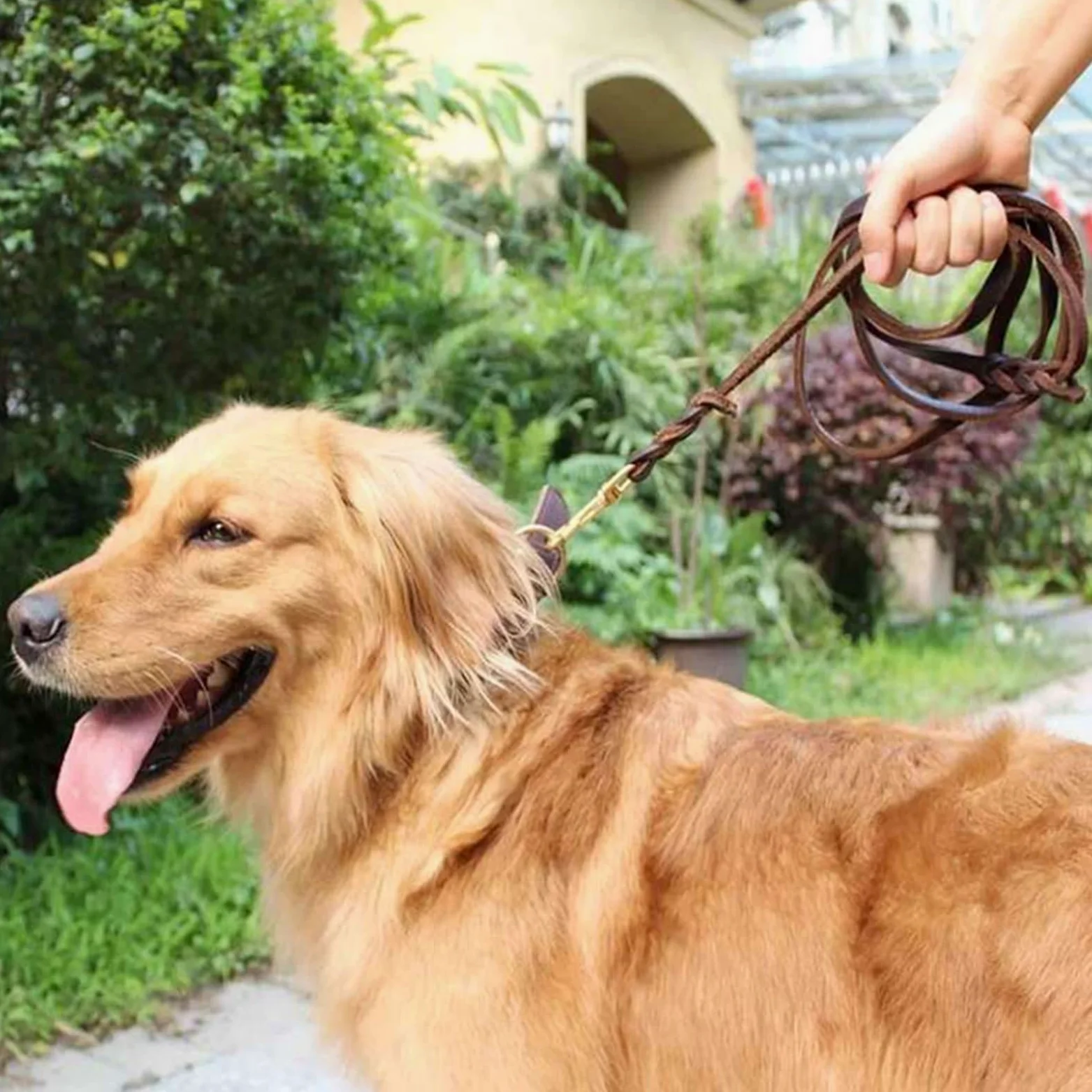 Skórzana smycz dla zwierząt Prawdziwa skórzana smycz dla psa Pleciona duża smycz Chodzenie prowadzi do treningu Lina trakcyjna dla psów owczarka niemieckiego Labrador Husky (kolor: 03, rozmiar: 1,2