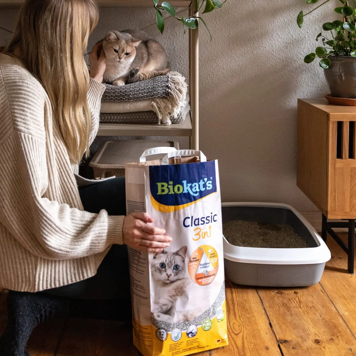 Biokatʼs Classic 3in1 bezzapachowy - Zbrylający żwirek dla kota o 3 różnych rozmiarach ziarna - 1 worek (1 × 10 l)