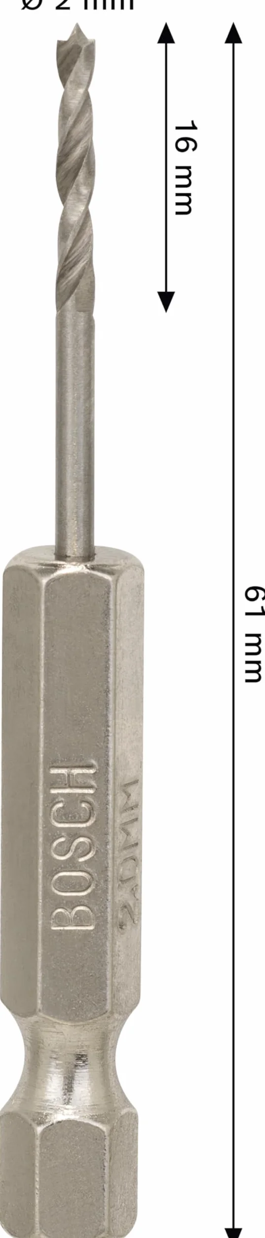 Bosch Wiertło PRO Wood HSS Brad Point Ø 2,00 mm do Miękkiego Drewna