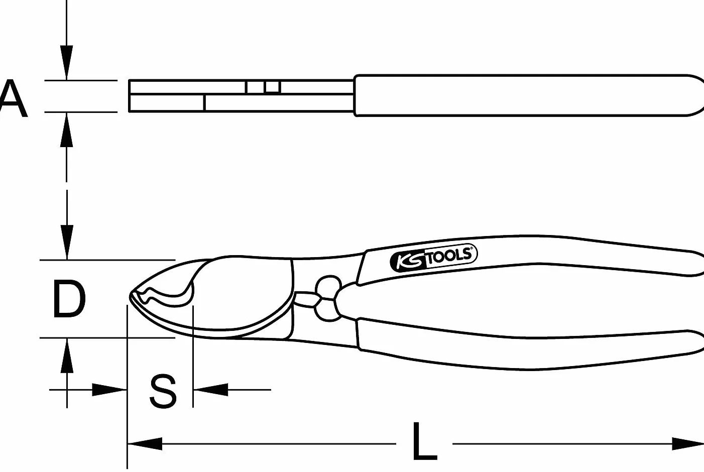 KS Tools 118.0090 Przecinak do kabli, Ø10mm, 160mm
