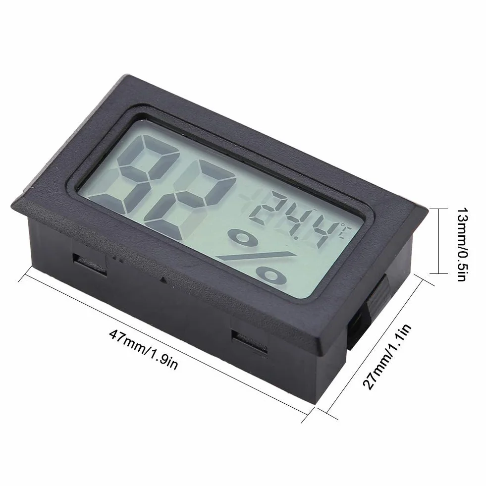 Cyfrowy miernik wilgotności, bezprzewodowy termometr pokojowy YS-11 z wyświetlaczem LCD, mini higrometr do wiwariów gadów, dom/biuro i szklarnia