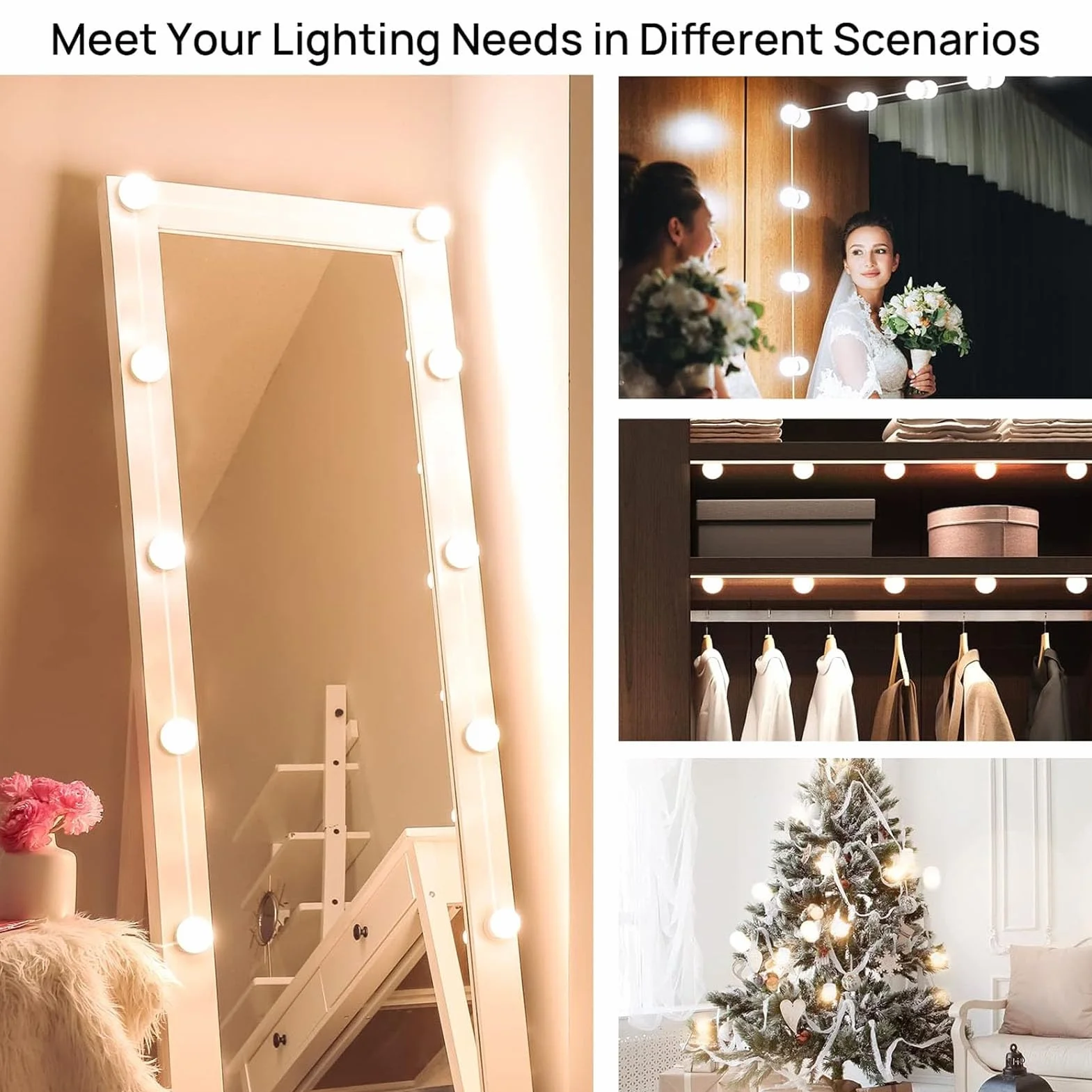 Żarówki Led Vanity Lights Lustrzana żarówka do toaletki USB Ściemnialne oświetlenie ledowe do makijażu for łazienka