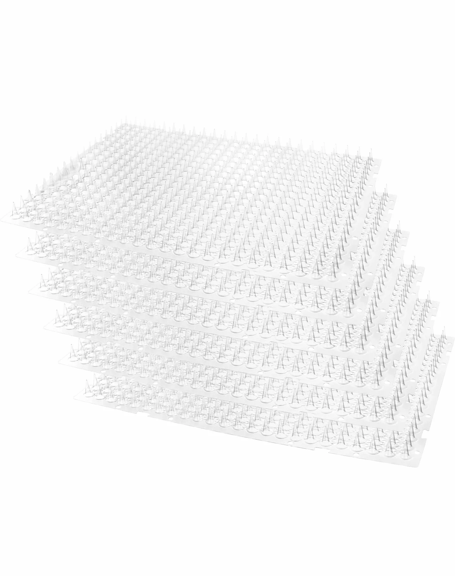QWORK® 6 sztuk mata z kolcami na koty Przezroczysta 34x42cm, mata z kolcami do odstraszania kotów do użytku w pomieszczeniach i na zewnątrz