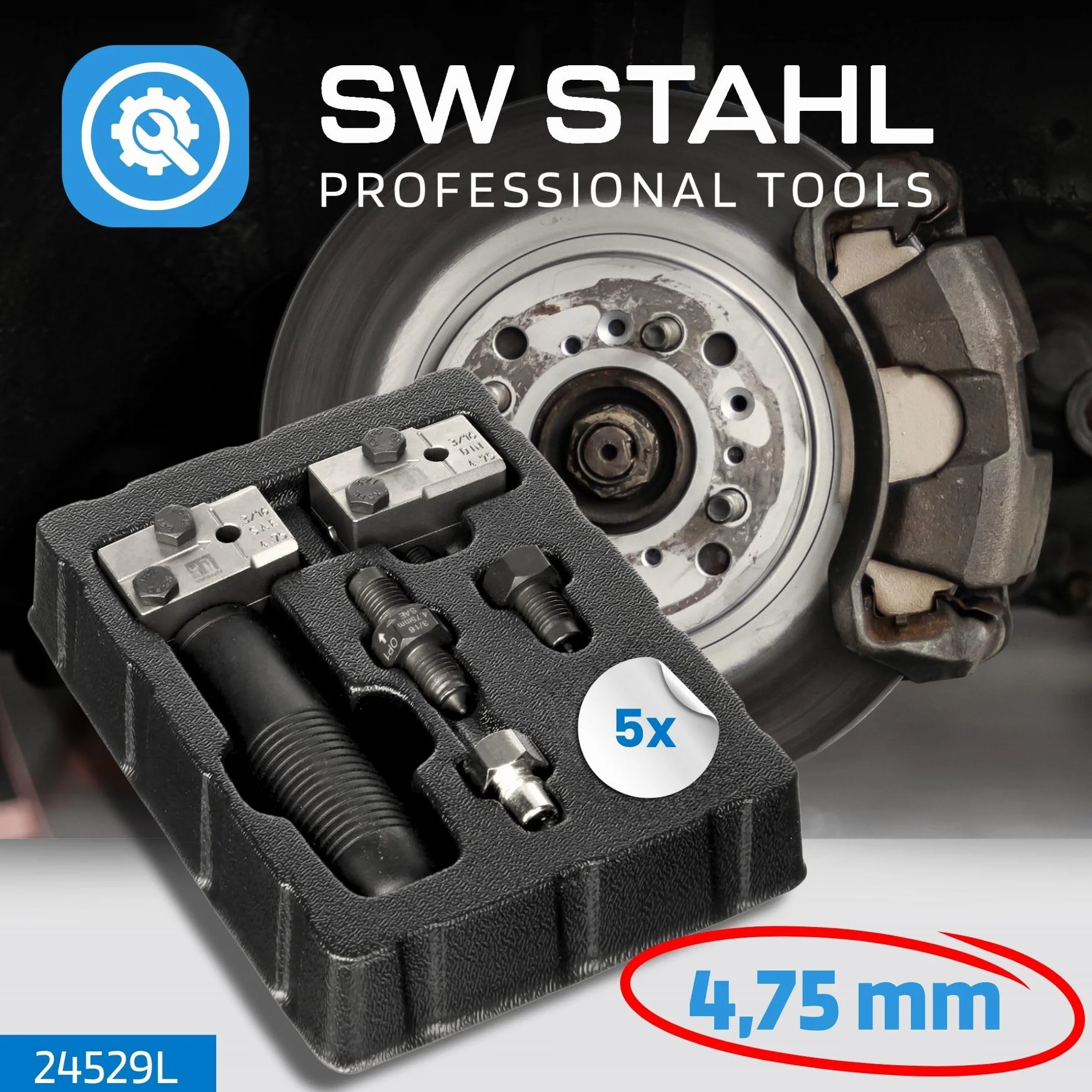 SW-Stahl 24529L mechaniczne urządzenie do zaciskania SAE i DIN, przewody hamulcowe 4,75 mm (3/16")