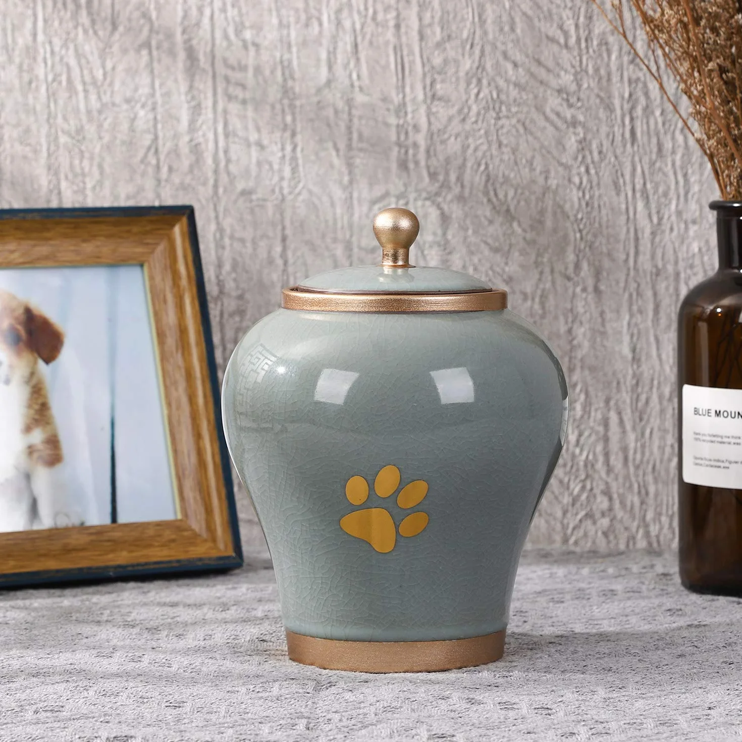 Handicrafts urny dla zwierząt domowych, 16 cm, wysokiej jakości urny dla psów i kotów, odpowiedni rozmiar na popiół do 900 cm3