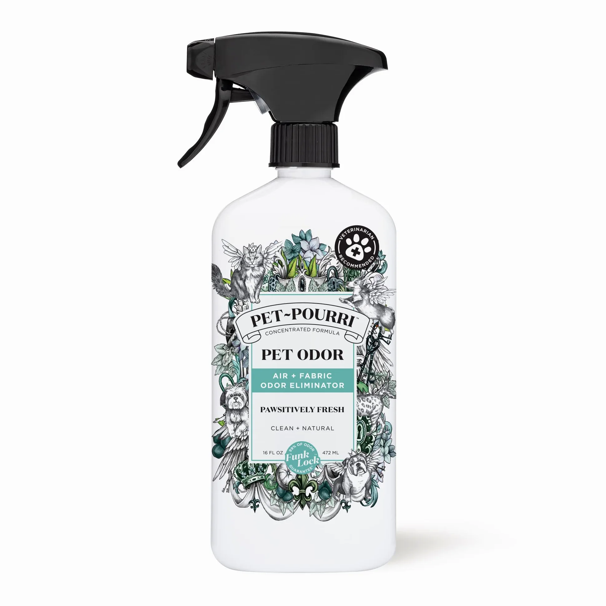 Poo-Pourri Powietrze z zapachem zwierząt domowych + spray do usuwania zapachów tkanin, świeży, 16 Fl Oz